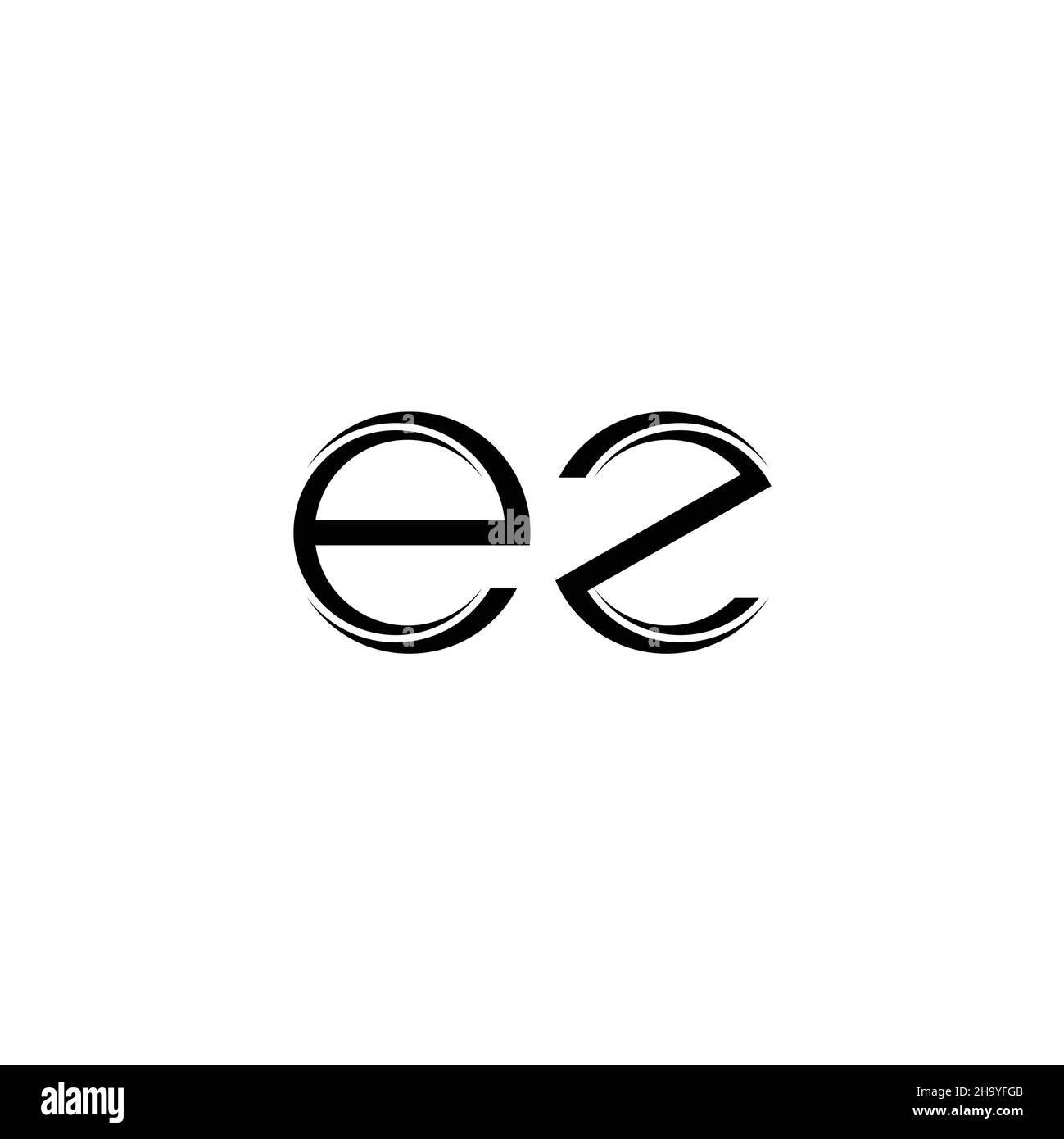 EZ Logo monogram with slice rounded modern design template isolated on