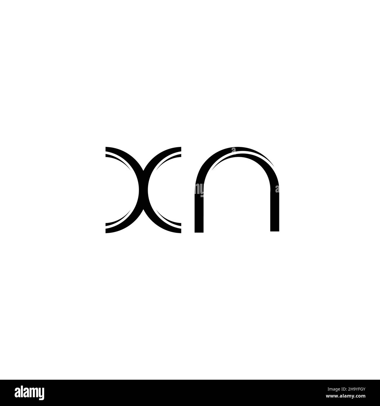 XN Logo monogram with slice rounded modern design template isolated on ...