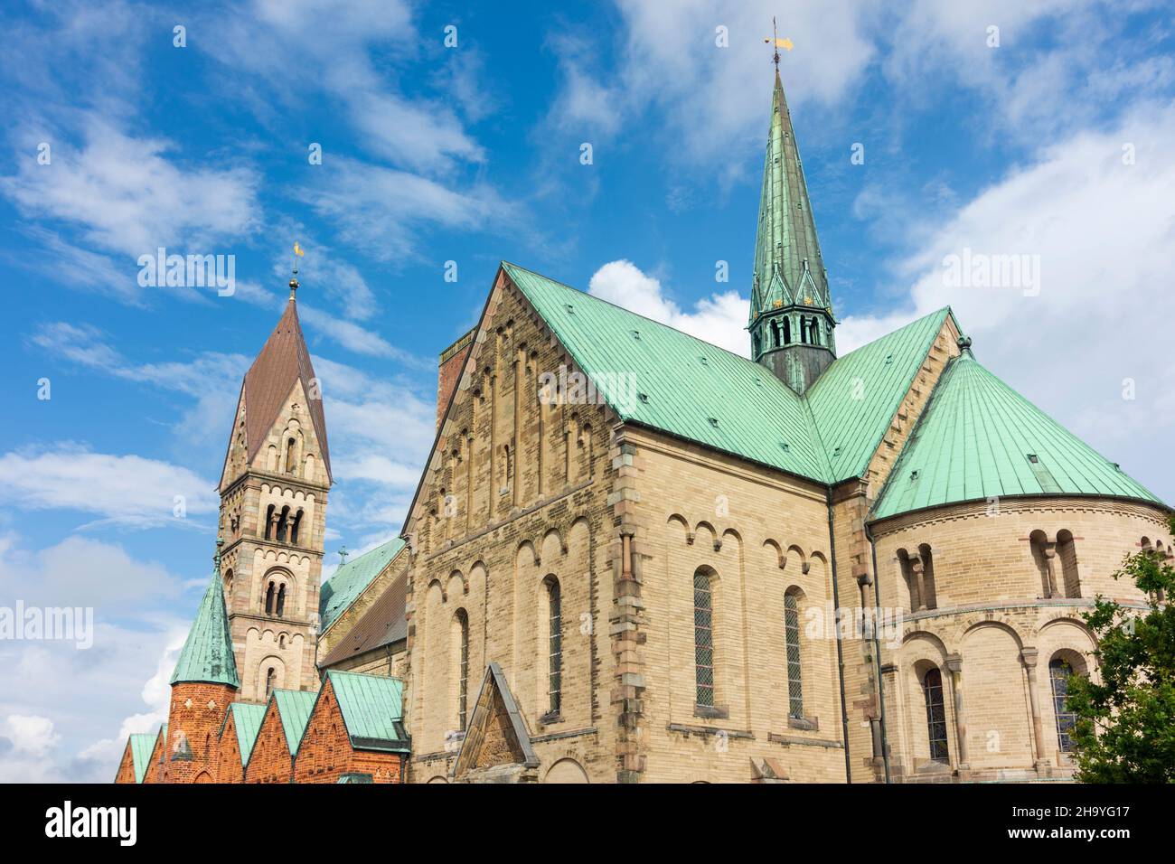 Esbjerg: cathedral, main square Torvet, in Ribe, Jylland, Jutland, Denmark Stock Photo
