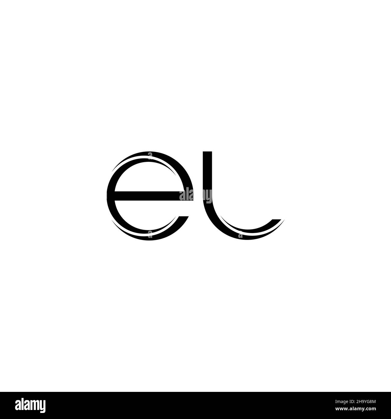EL Logo monogram with slice rounded modern design template isolated on ...