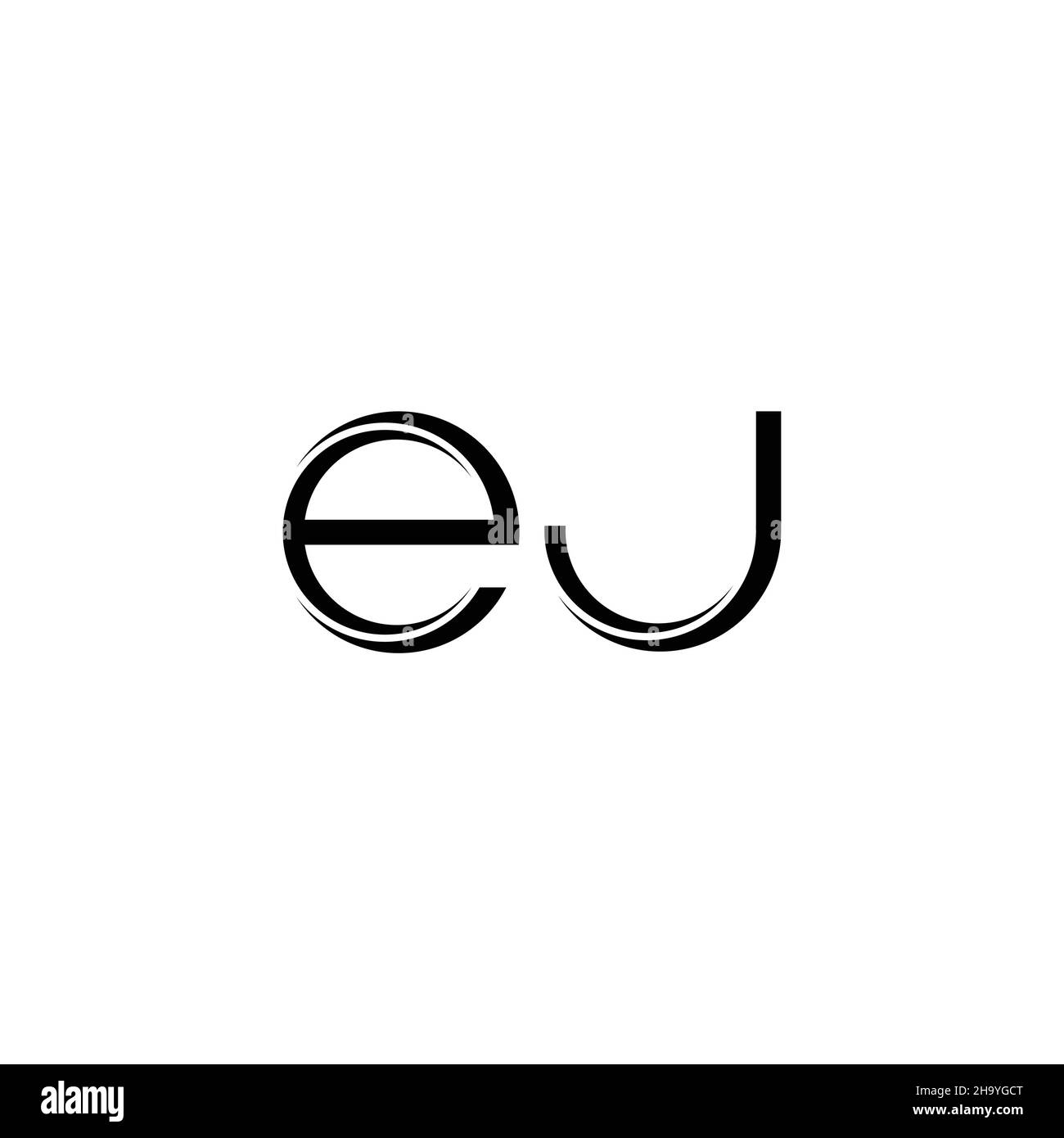 EJ Logo monogram with slice rounded modern design template isolated on white background Stock Vector