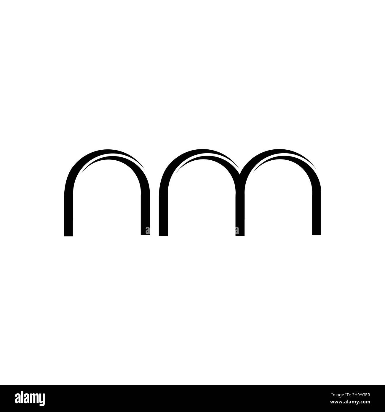 NM Logo monogram with slice rounded modern design template isolated on ...