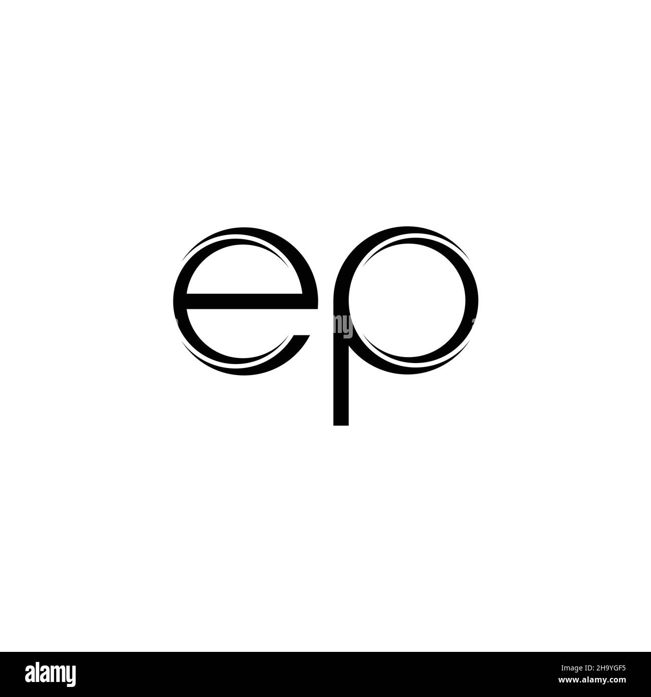 EP Logo monogram with slice rounded modern design template isolated on ...