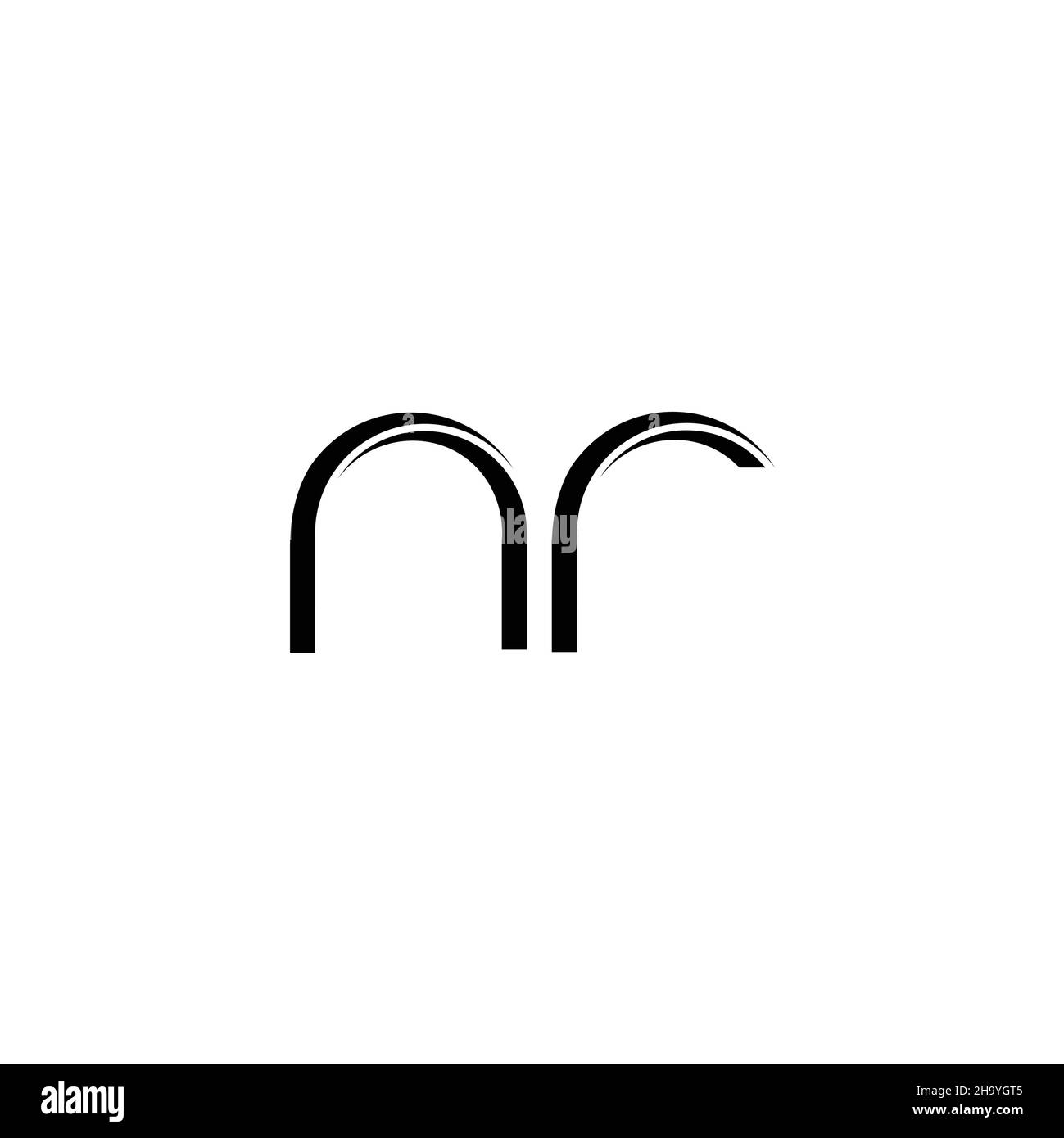 NR Logo monogram with slice rounded modern design template isolated on white background Stock Vector