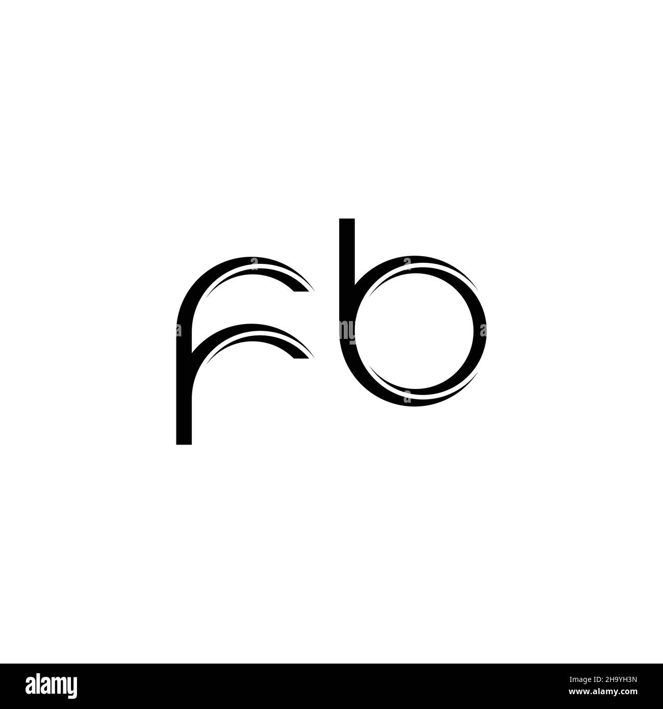 FB Logo monogram with slice rounded modern design template isolated on ...