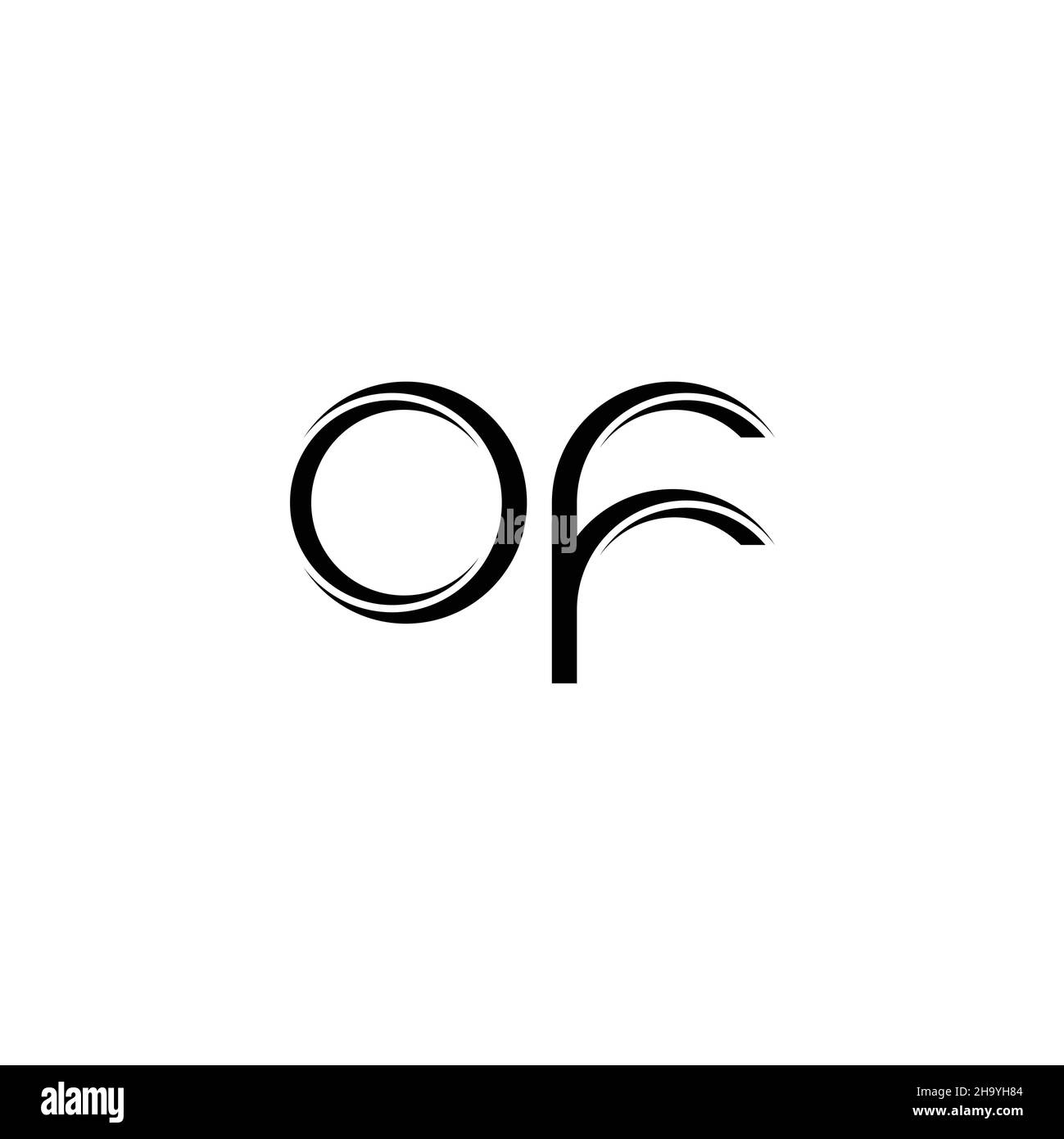 OF Logo monogram with slice rounded modern design template isolated on ...