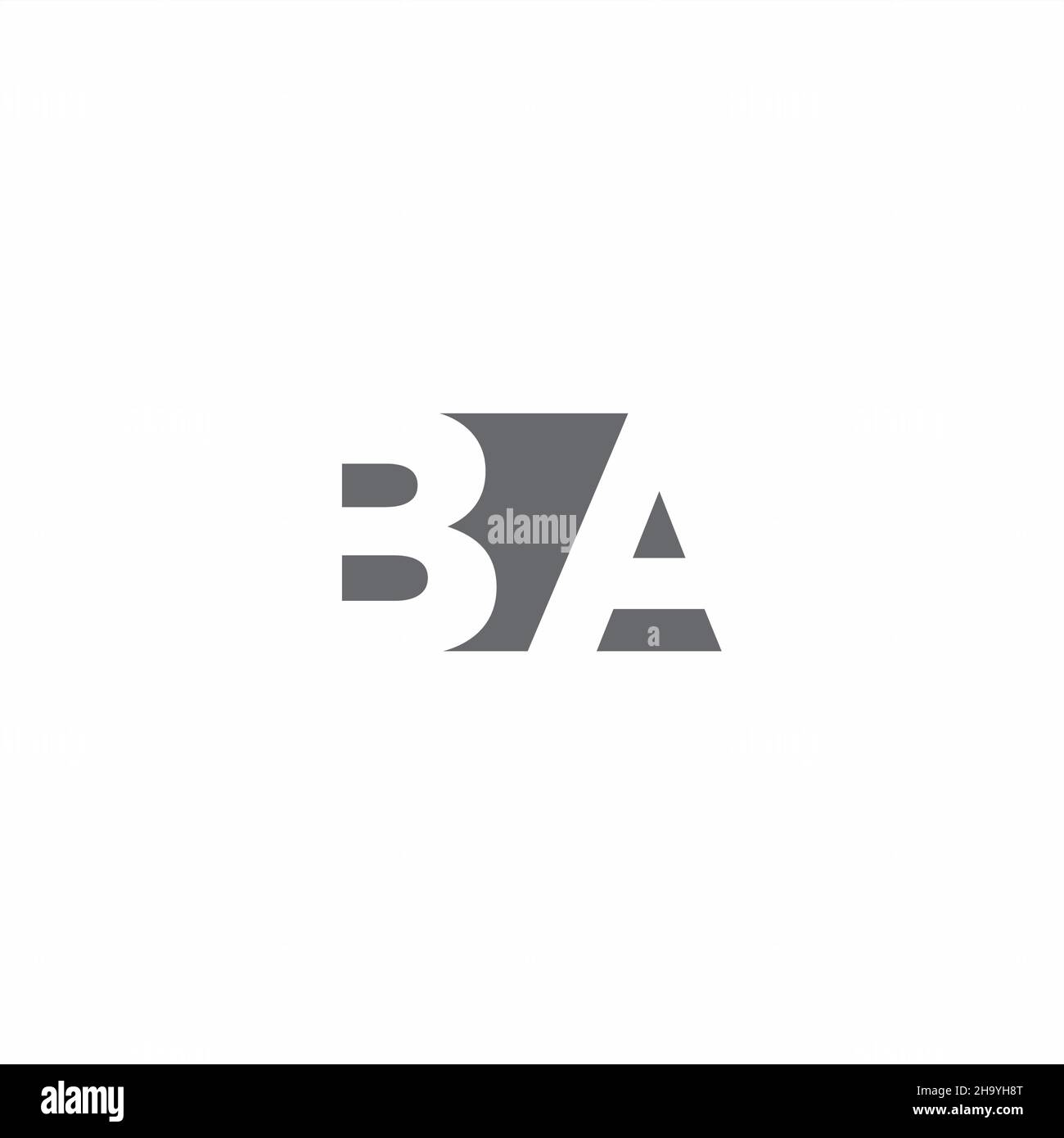 BA Logo monogram with negative space style design template isolated on white background Stock Vector