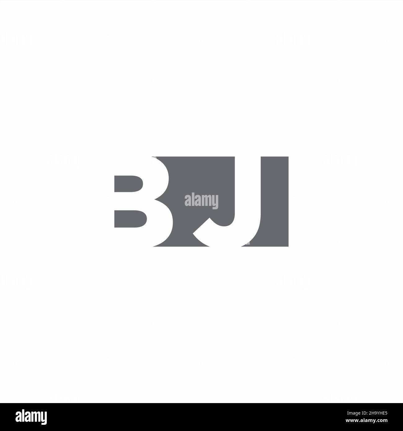 BJ Logo monogram with negative space style design template isolated on white background Stock Vector