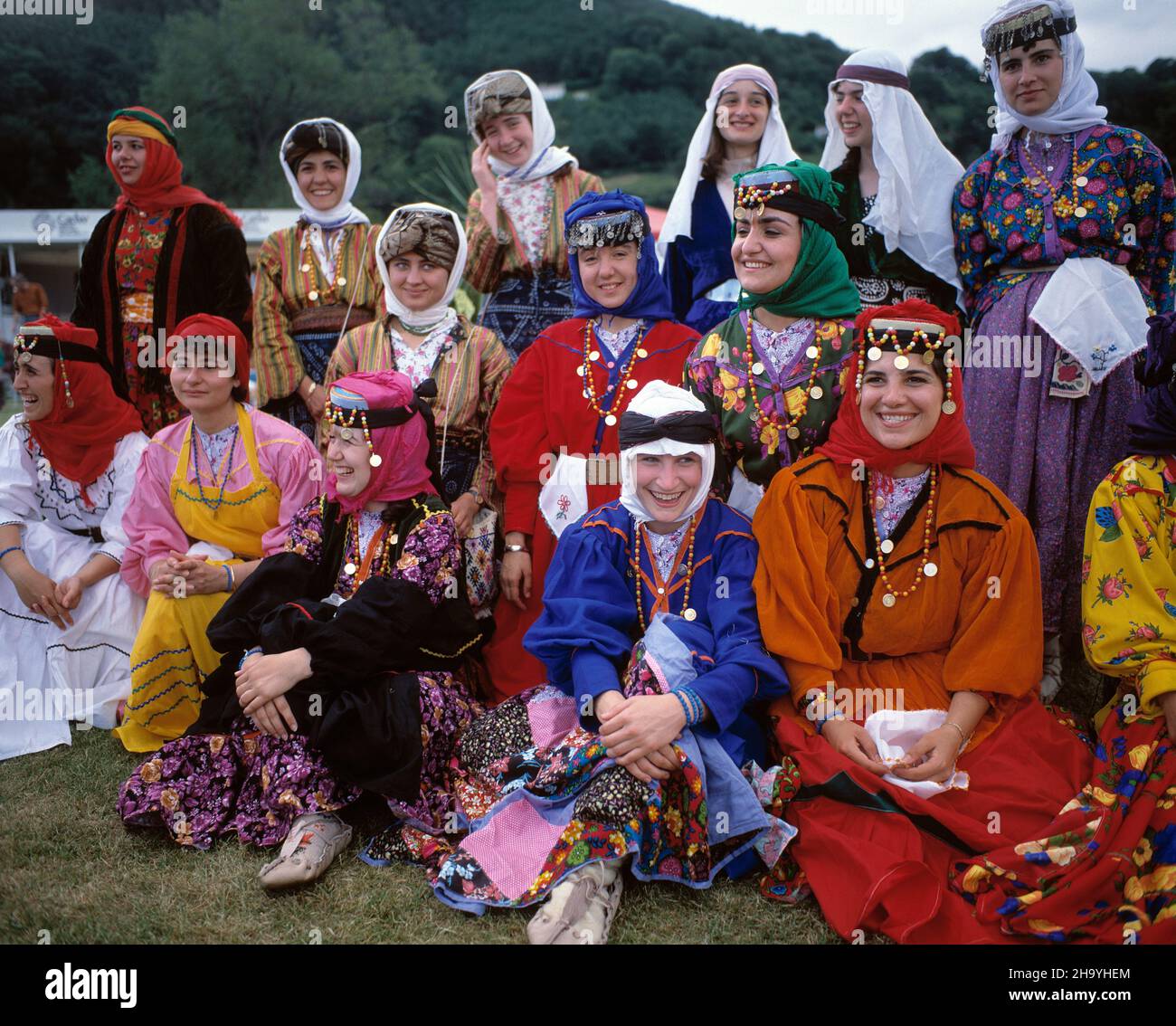 Group of local women in national costume. Stock Photo