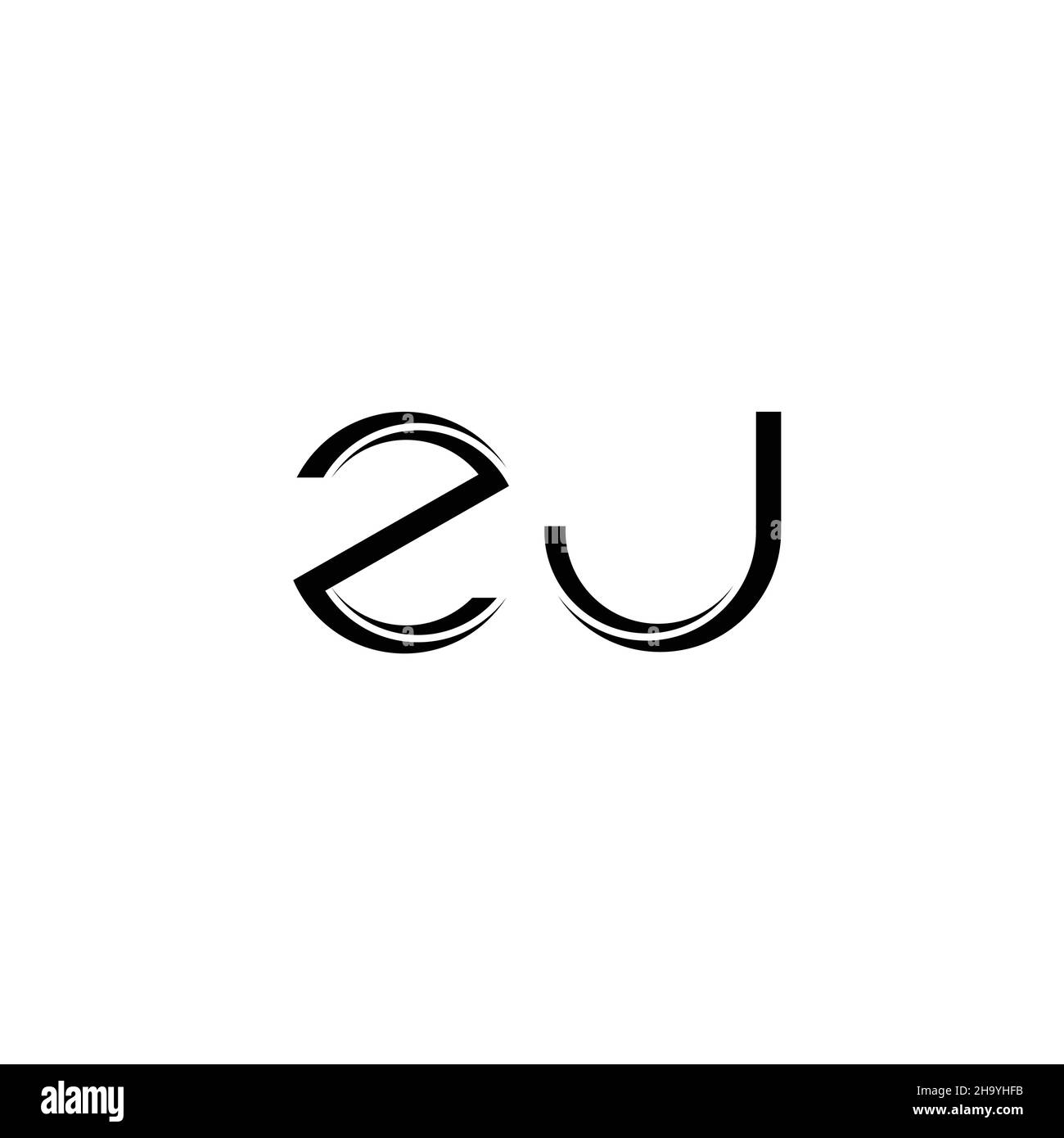 ZJ Logo monogram with slice rounded modern design template isolated on ...