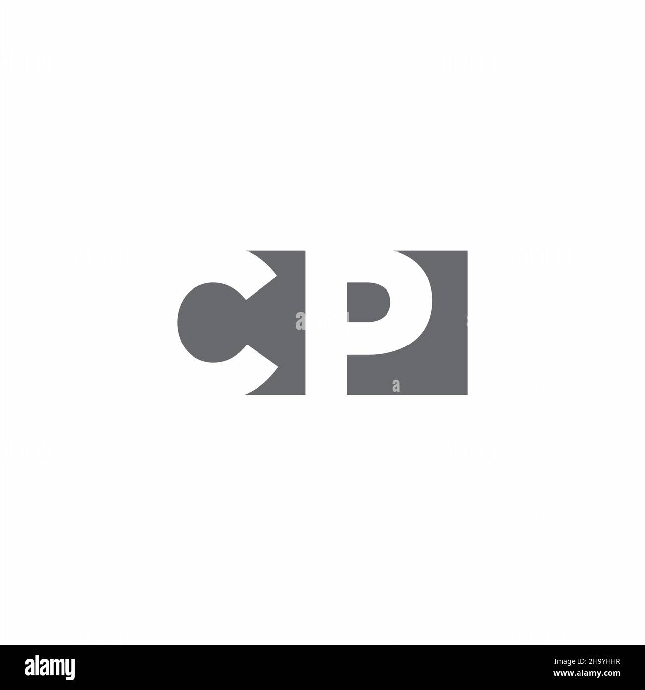 CP Logo monogram with negative space style design template isolated on white background Stock Vector