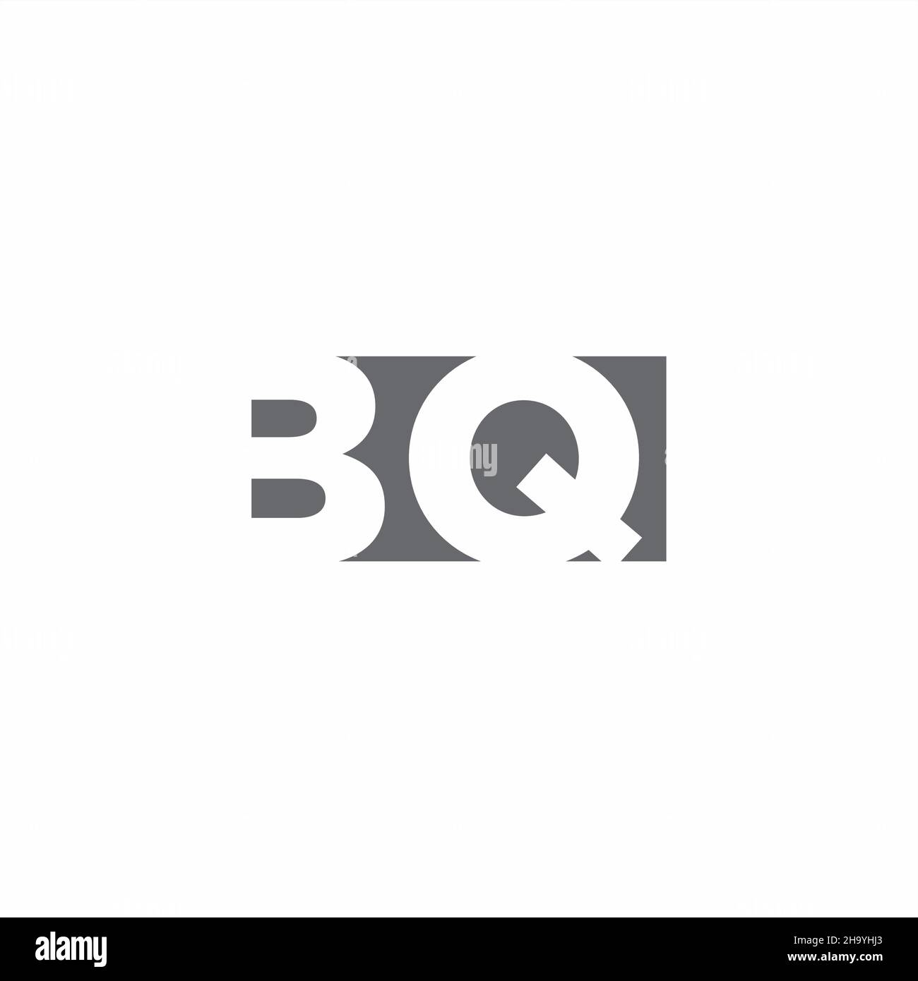 BQ Logo monogram with negative space style design template isolated on white background Stock Vector