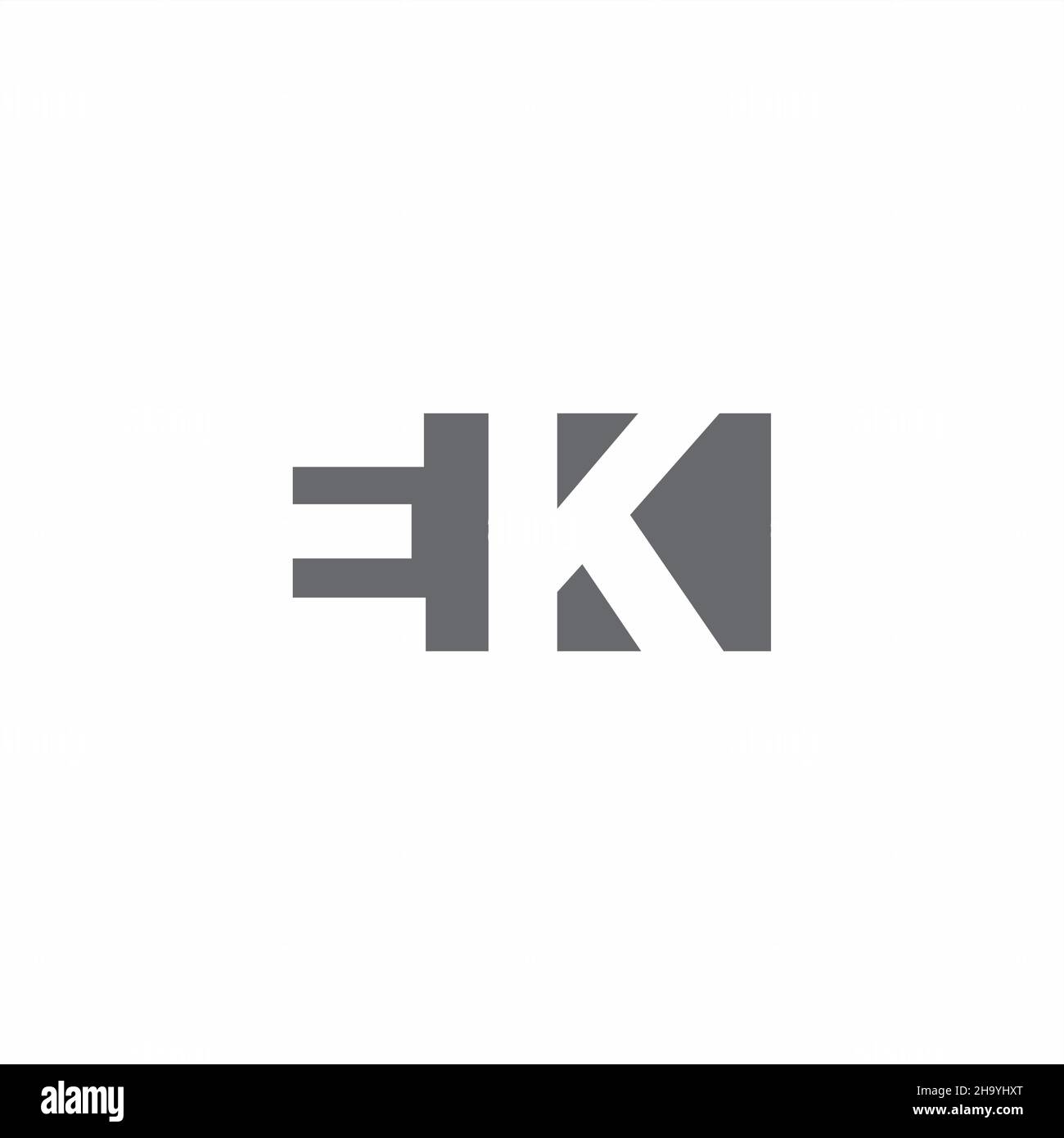 EK Logo monogram with negative space style design template isolated on white background Stock Vector