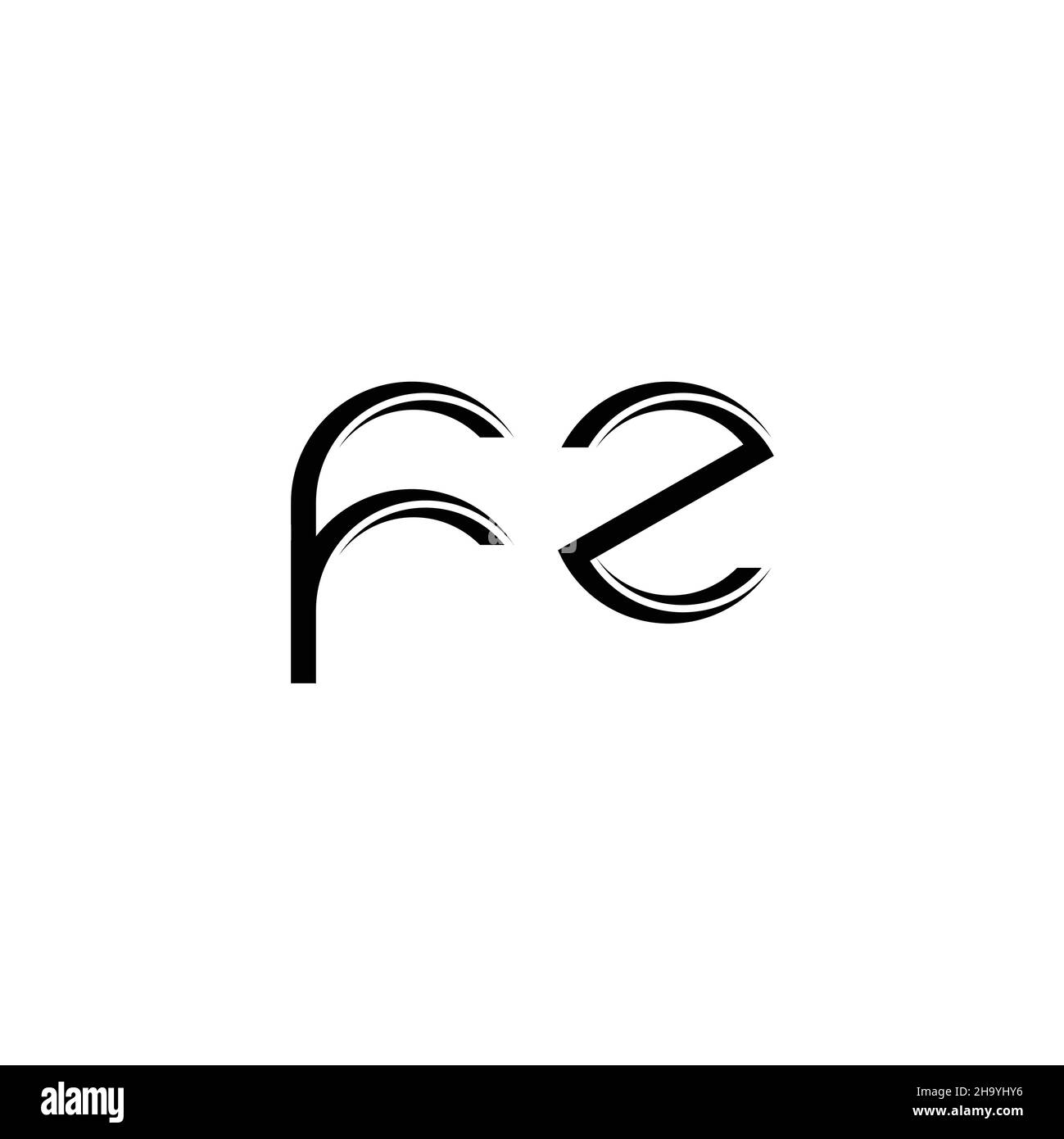 FZ Logo monogram with slice rounded modern design template isolated on ...