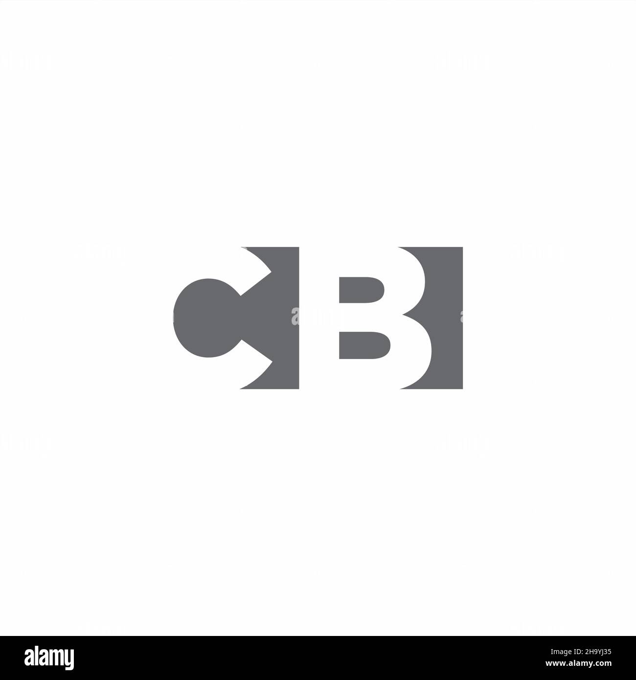 CB Logo monogram with negative space style design template isolated on white background Stock Vector