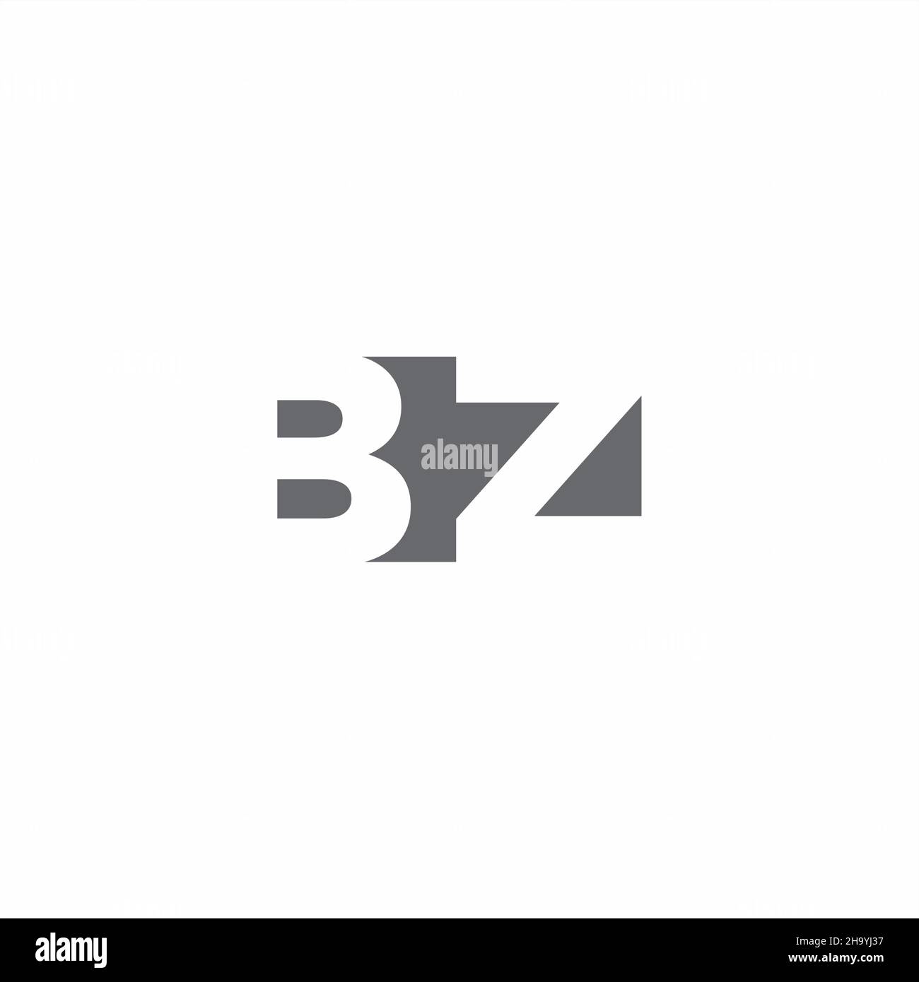 BZ Logo monogram with negative space style design template isolated on white background Stock Vector