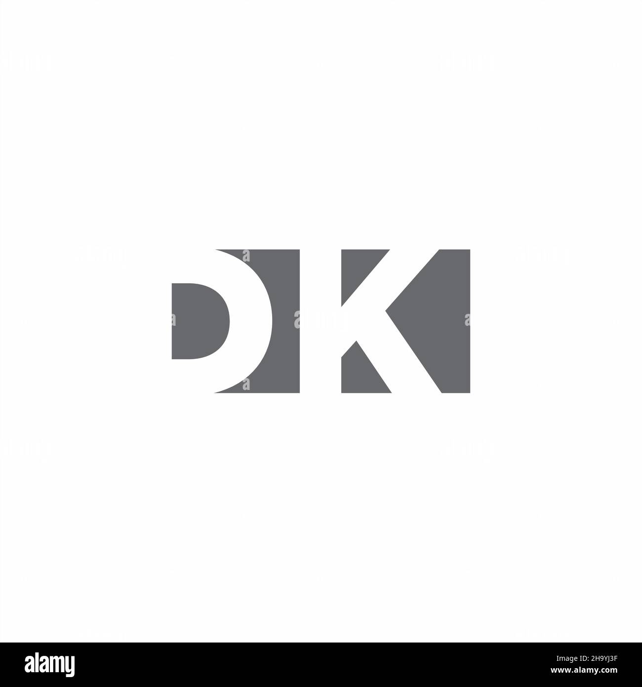 DK Logo monogram with negative space style design template isolated on ...