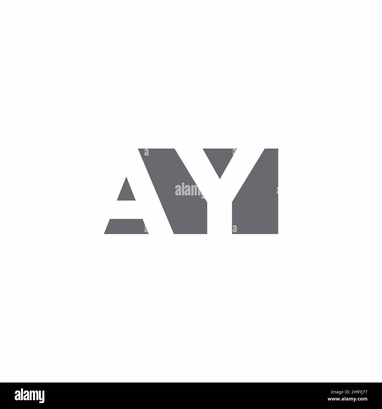 AY Logo monogram with negative space style design template isolated on white background Stock Vector