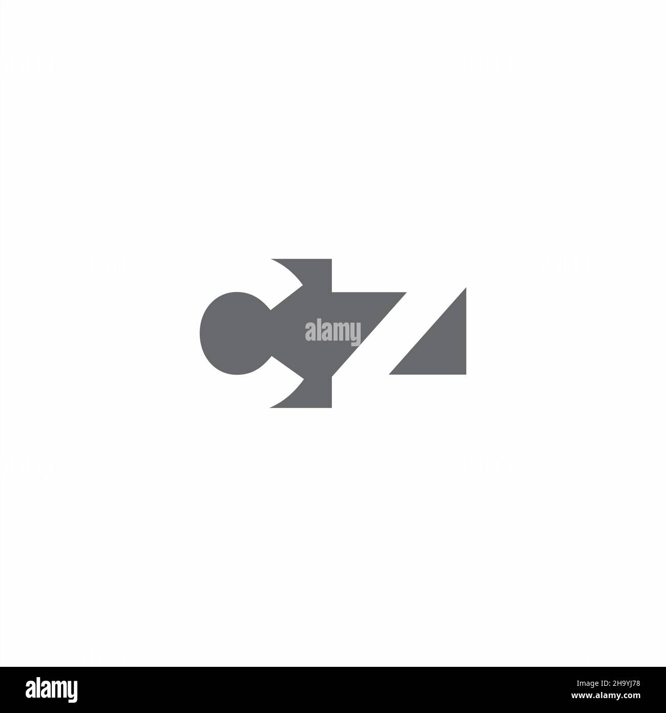 CZ Logo monogram with negative space style design template isolated on white background Stock Vector
