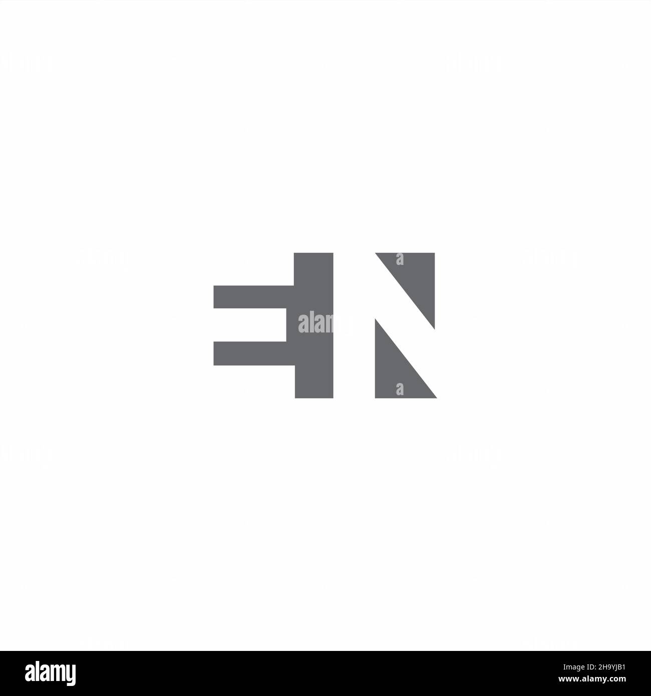 EN Logo monogram with negative space style design template isolated on ...