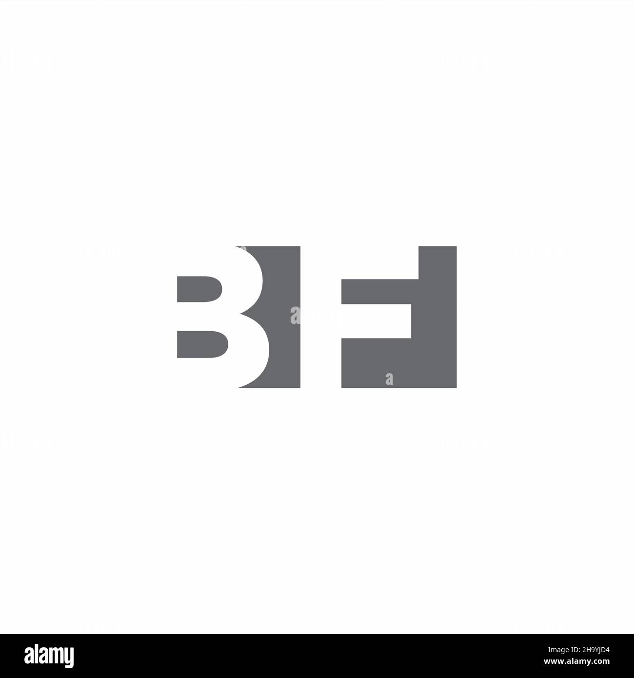 BF Logo monogram with negative space style design template isolated on white background Stock Vector