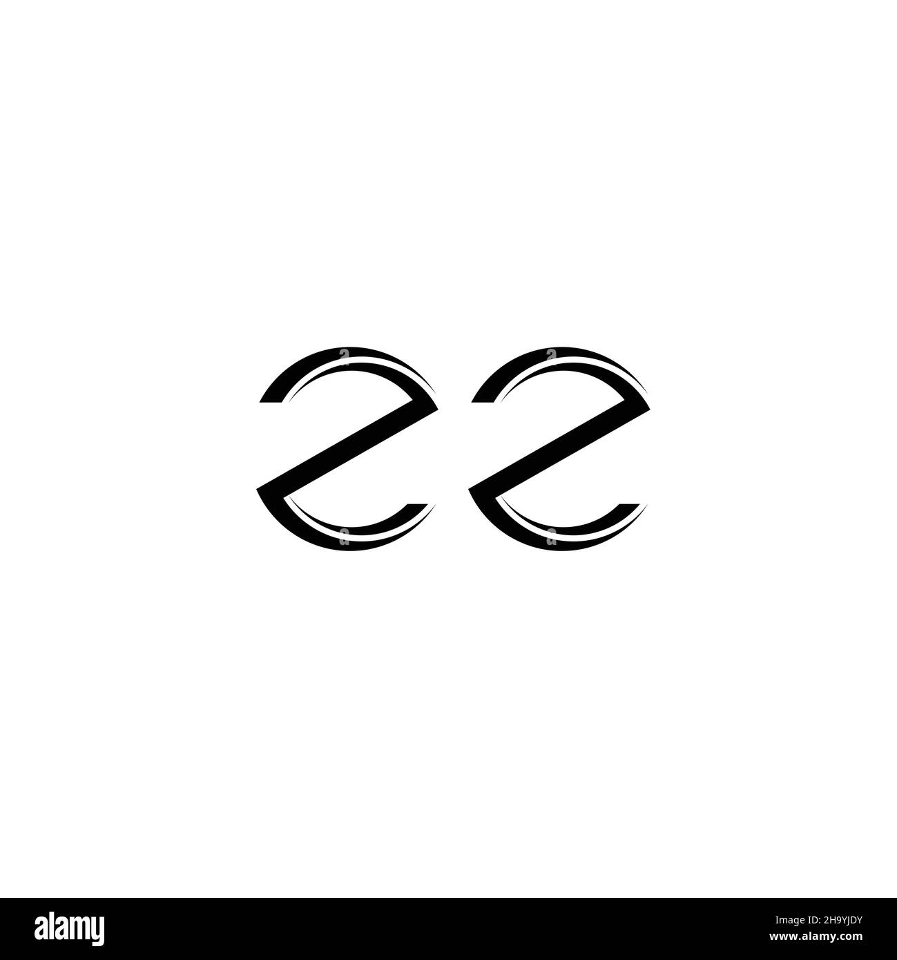 ZZ Logo monogram with slice rounded modern design template isolated on ...
