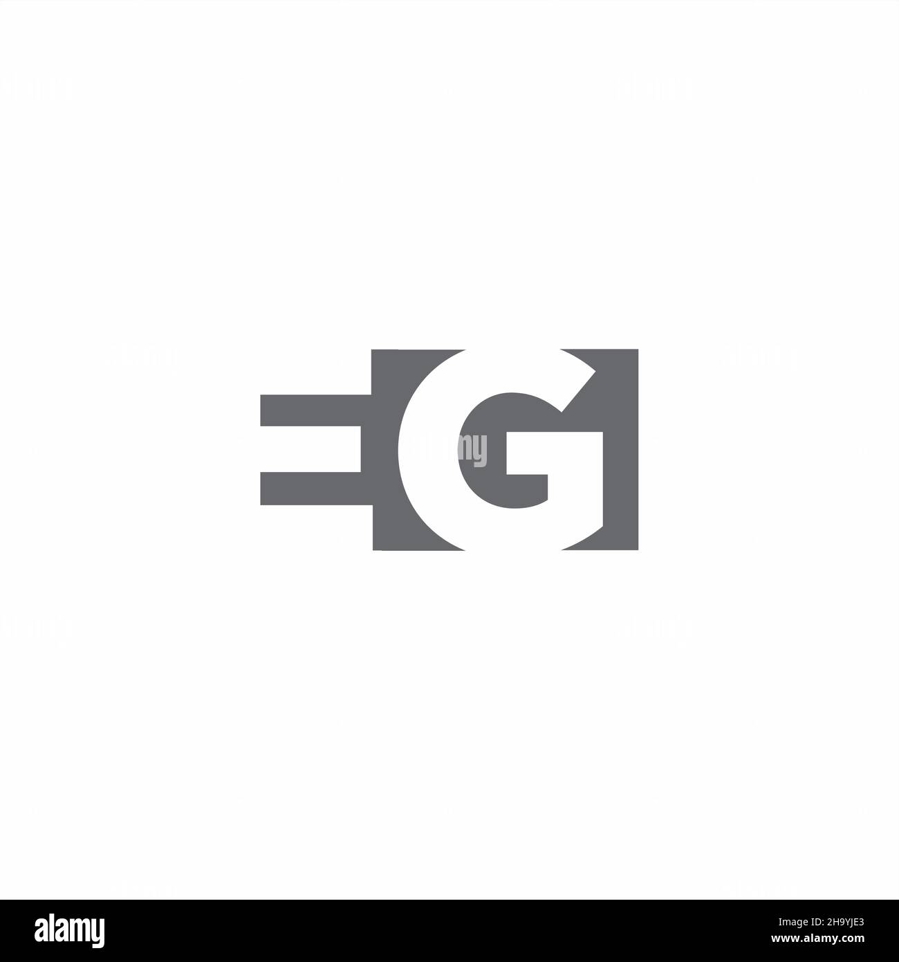 EG Logo monogram with negative space style design template isolated on white background Stock Vector