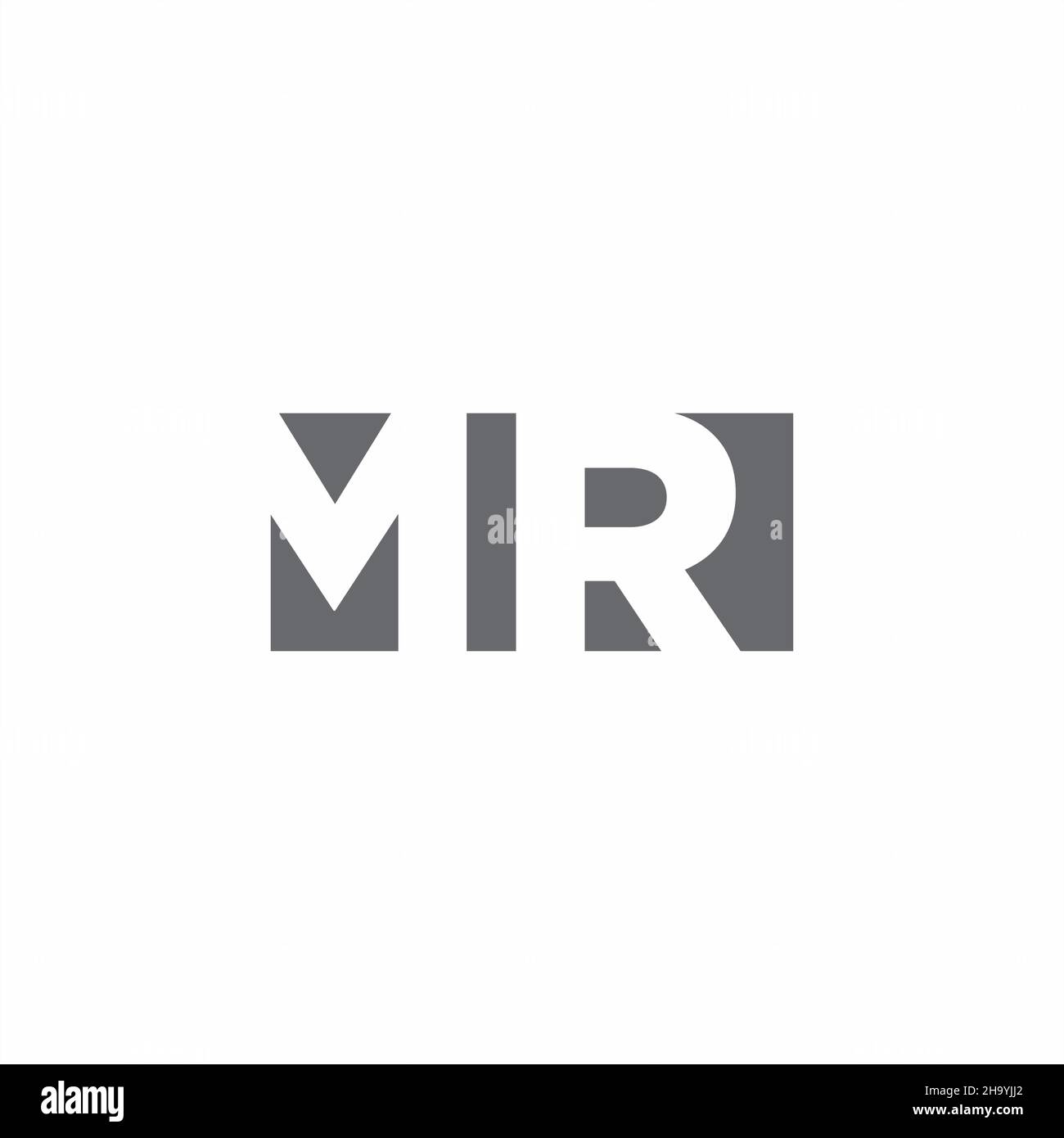 MR Logo monogram with negative space style design template isolated on white background Stock Vector