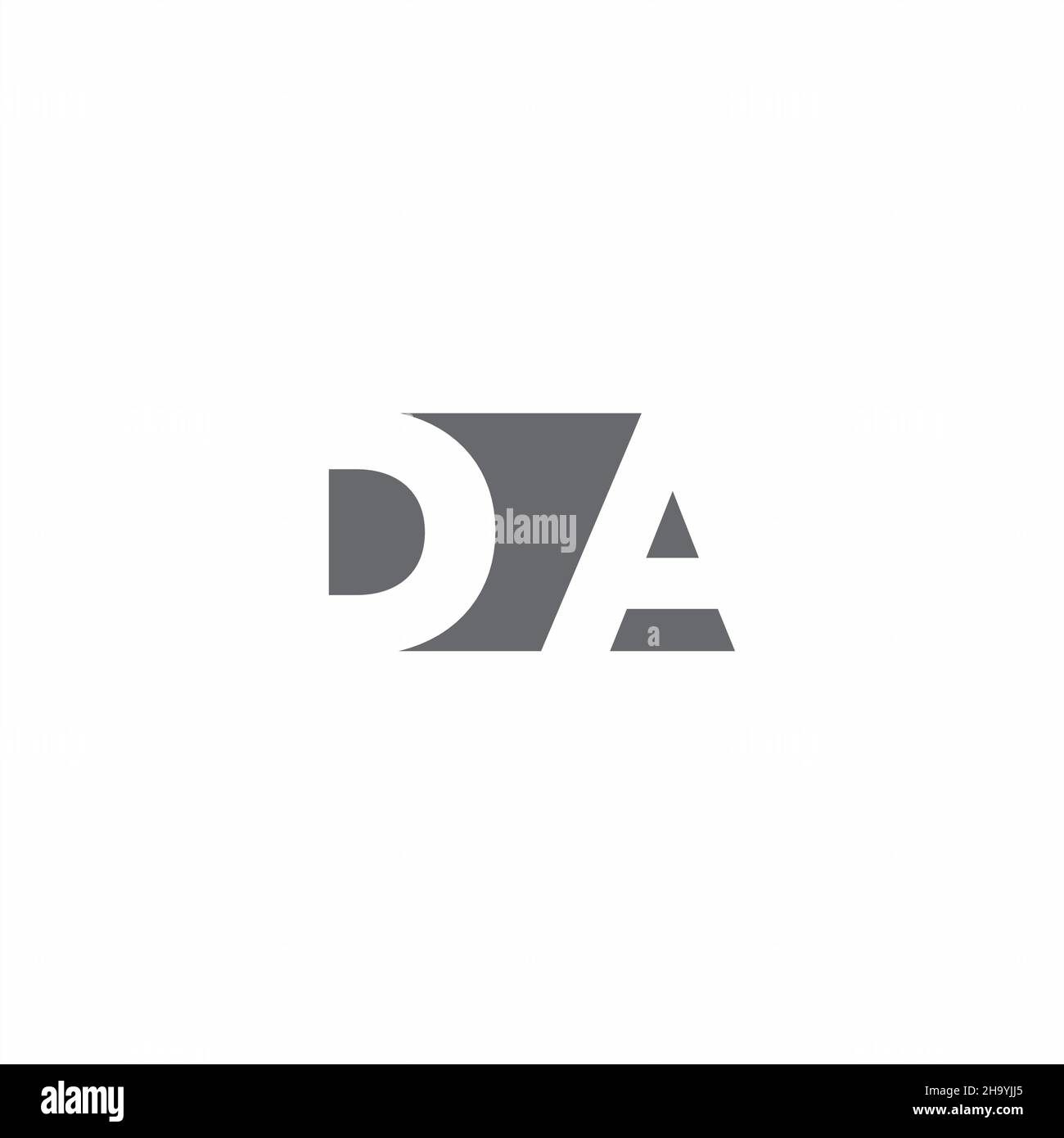 DA Logo monogram with negative space style design template isolated on white background Stock Vector