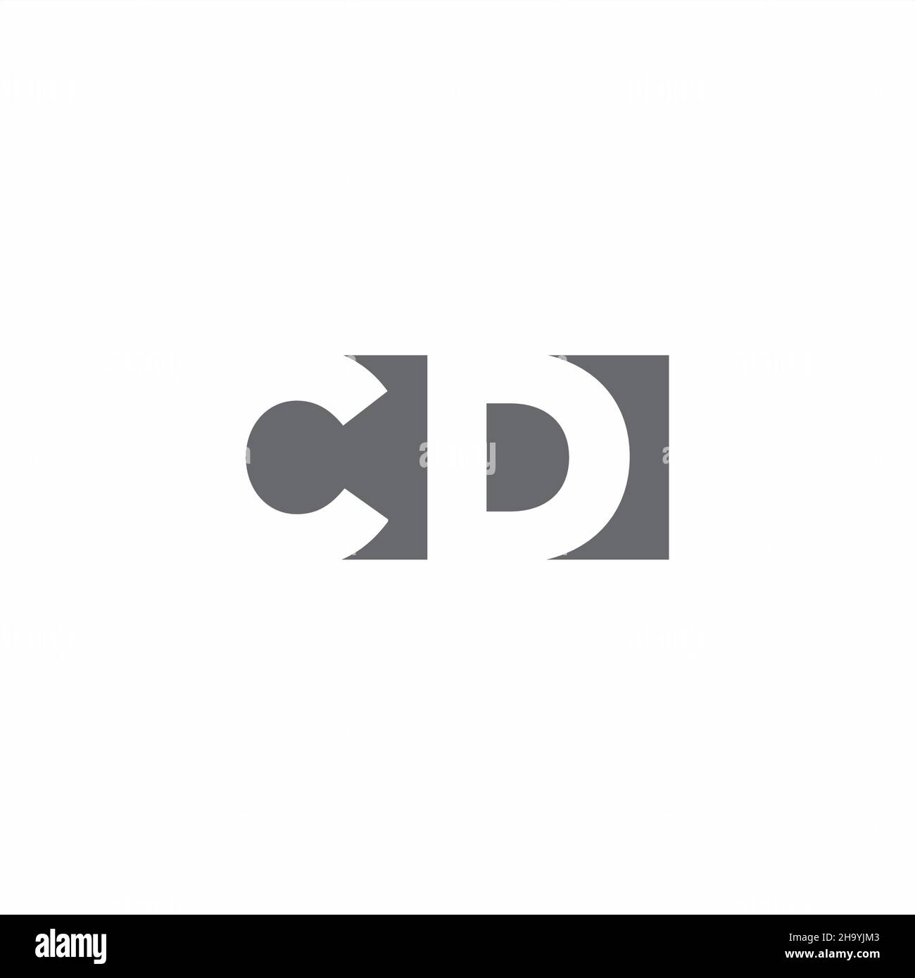 CD Logo monogram with negative space style design template isolated on white background Stock Vector