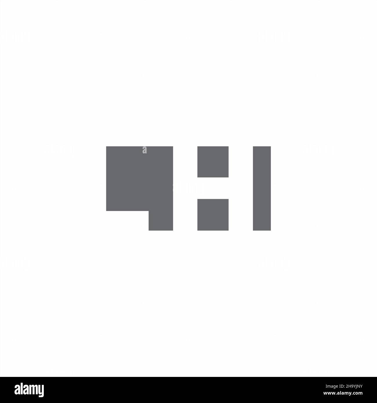 LH Logo monogram with negative space style design template isolated on white background Stock Vector