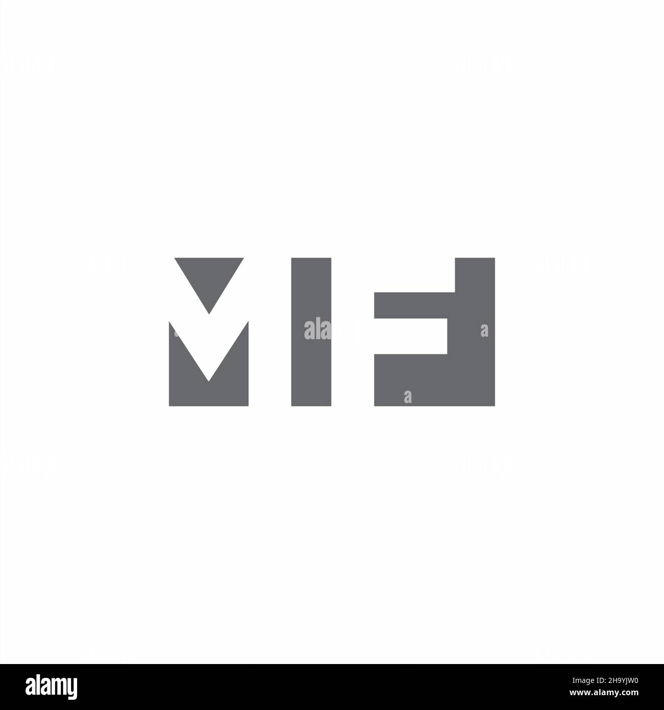 MF Logo monogram with negative space style design template isolated on white background Stock Vector