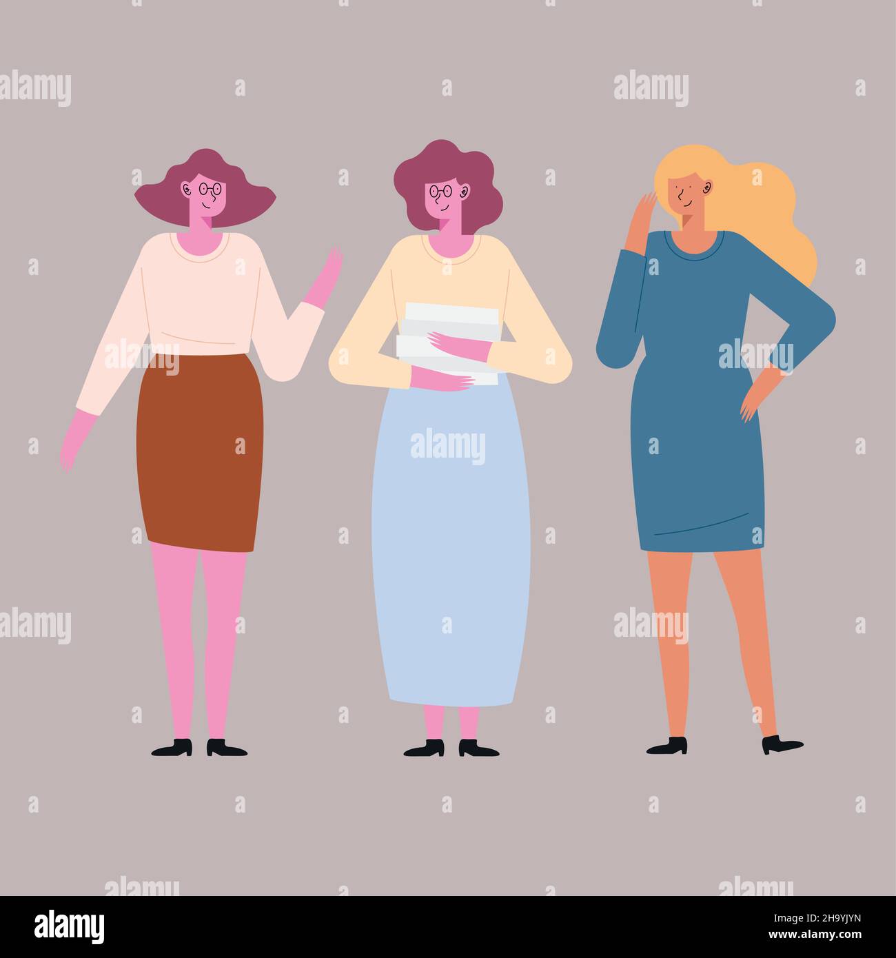 three business women standing characters Stock Vector Image & Art - Alamy