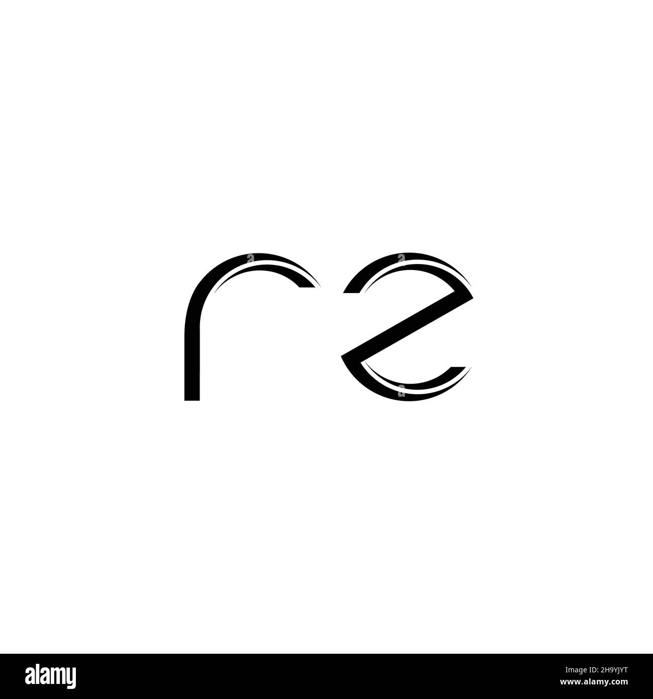 RZ Logo monogram with slice rounded modern design template isolated on ...