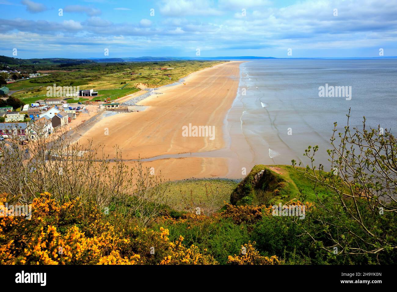 Pendine Sands Wales sandy beach known for world land speed record attempts Stock Photo