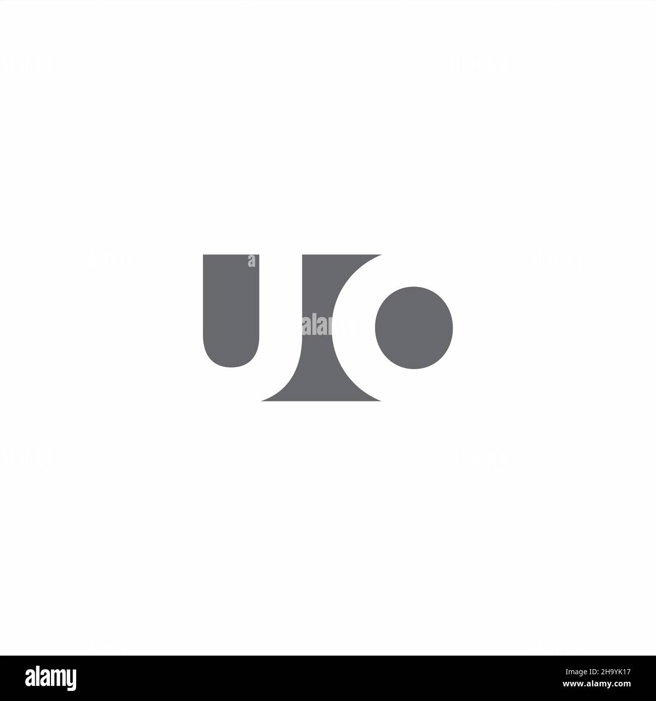 UO Logo monogram with negative space style design template isolated on white background Stock Vector
