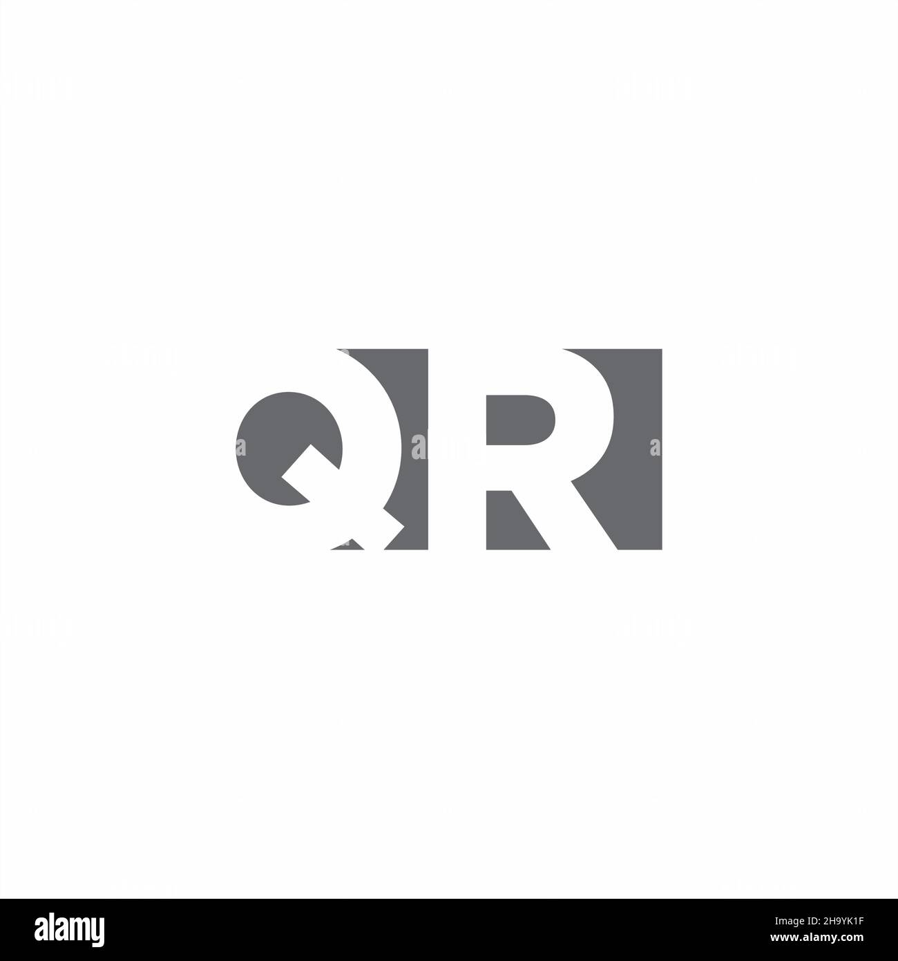 QR Logo monogram with negative space style design template isolated on ...