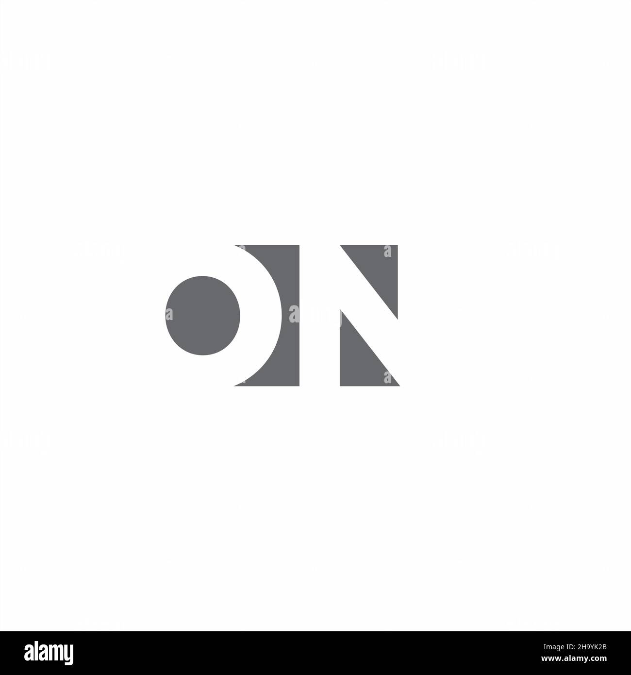 ON Logo monogram with negative space style design template isolated on white background Stock Vector