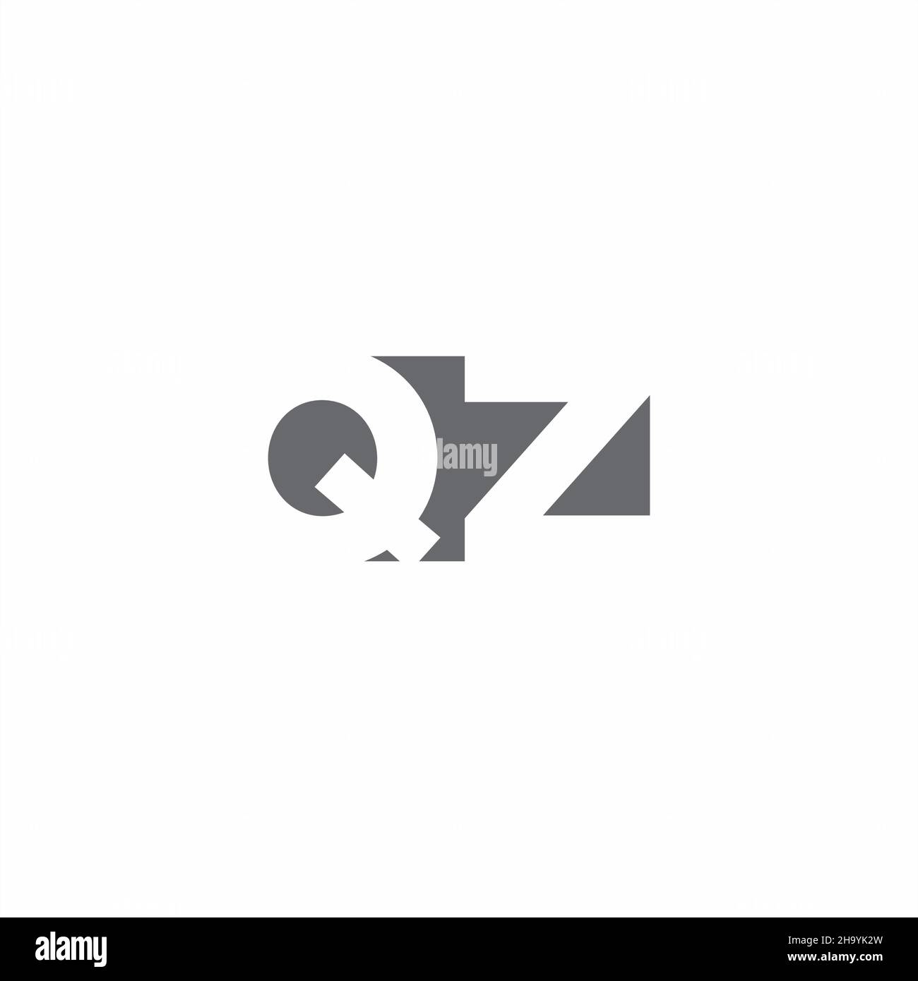 QZ Logo monogram with negative space style design template isolated on ...