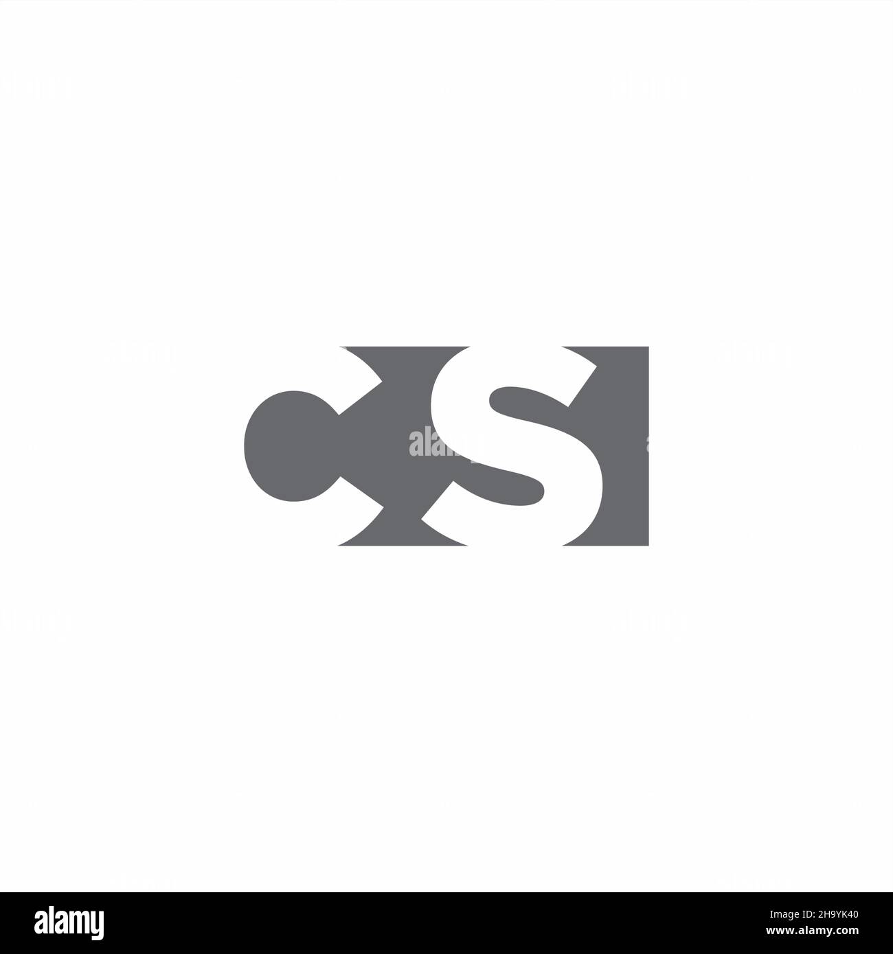 CS Logo monogram with negative space style design template isolated on white background Stock Vector
