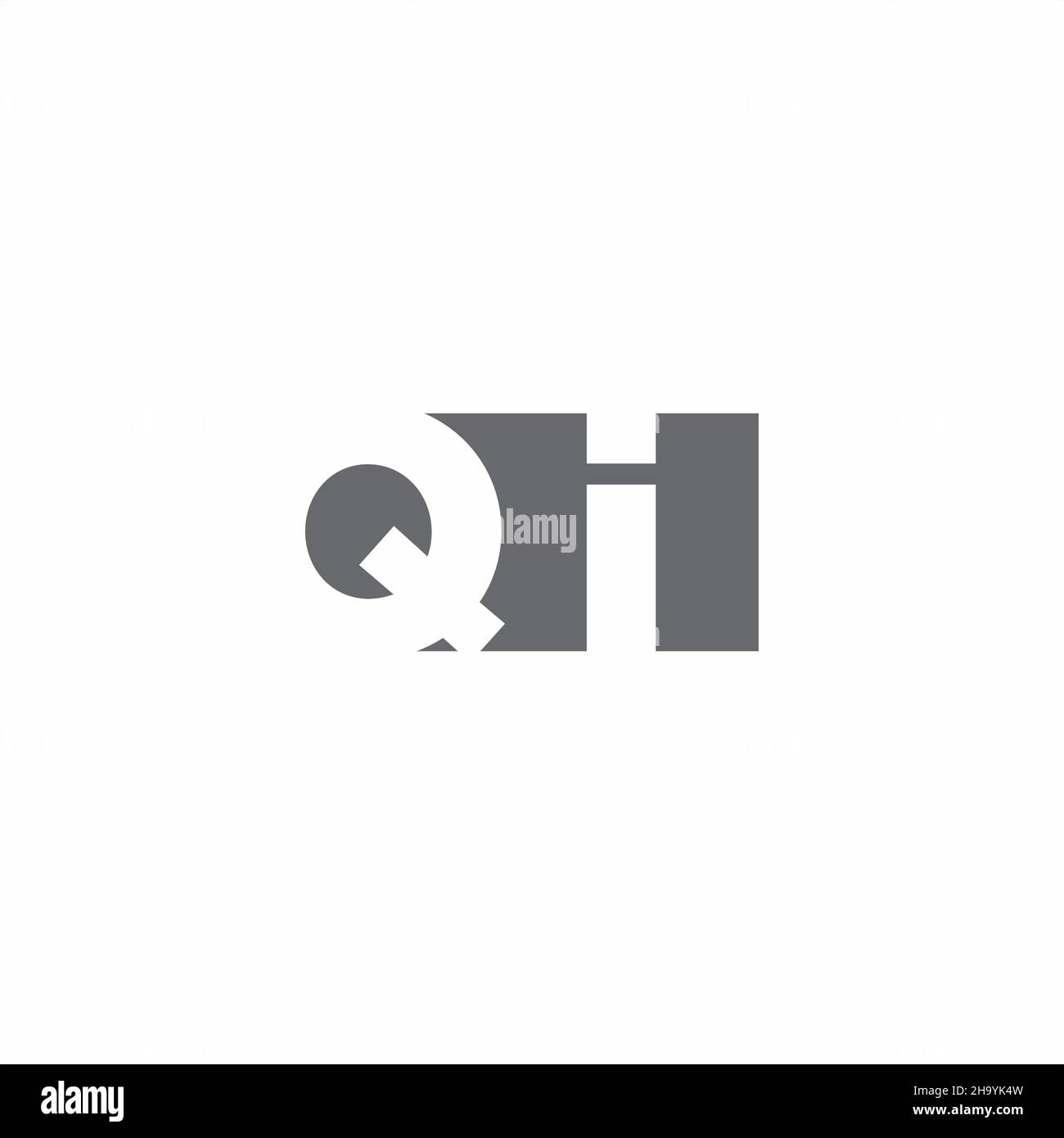 QI Logo monogram with negative space style design template isolated on white background Stock Vector