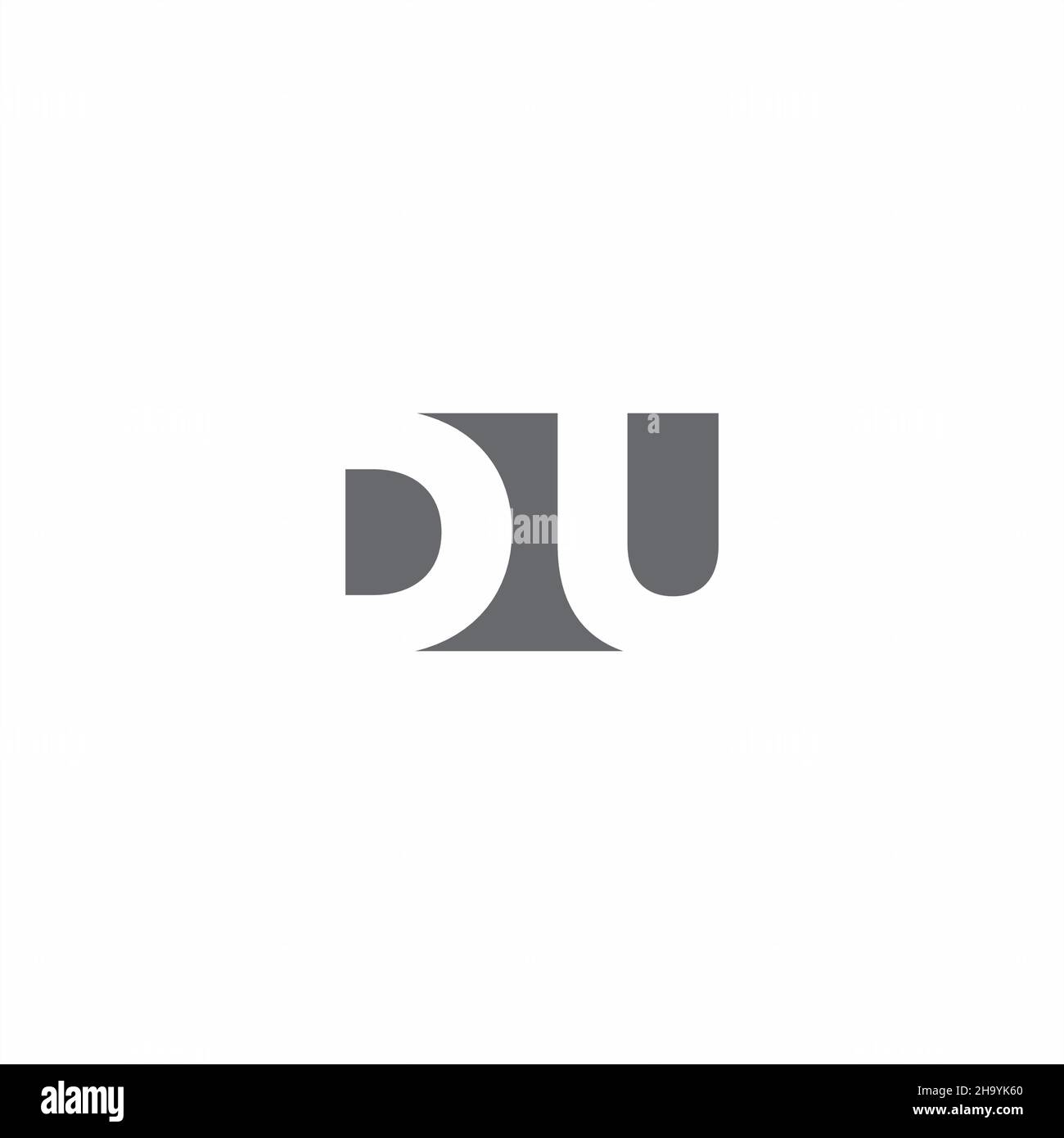 DU Logo monogram with negative space style design template isolated on white background Stock Vector