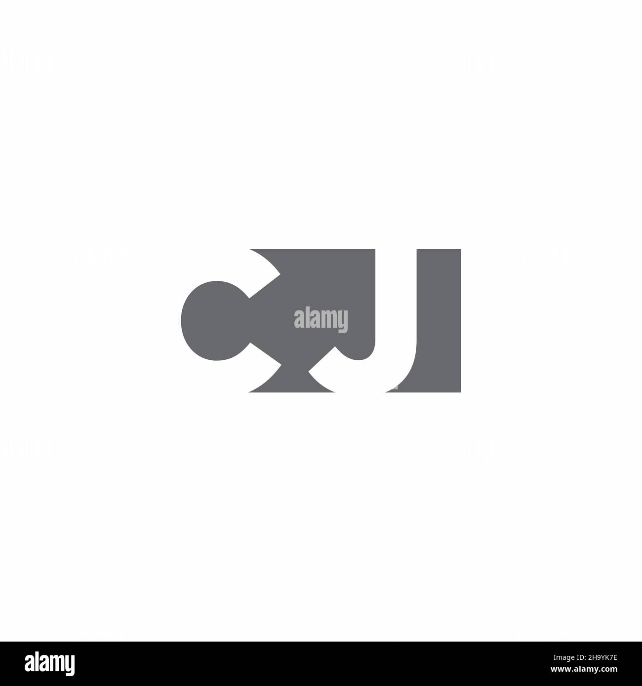 CJ Logo monogram with negative space style design template isolated on white background Stock Vector