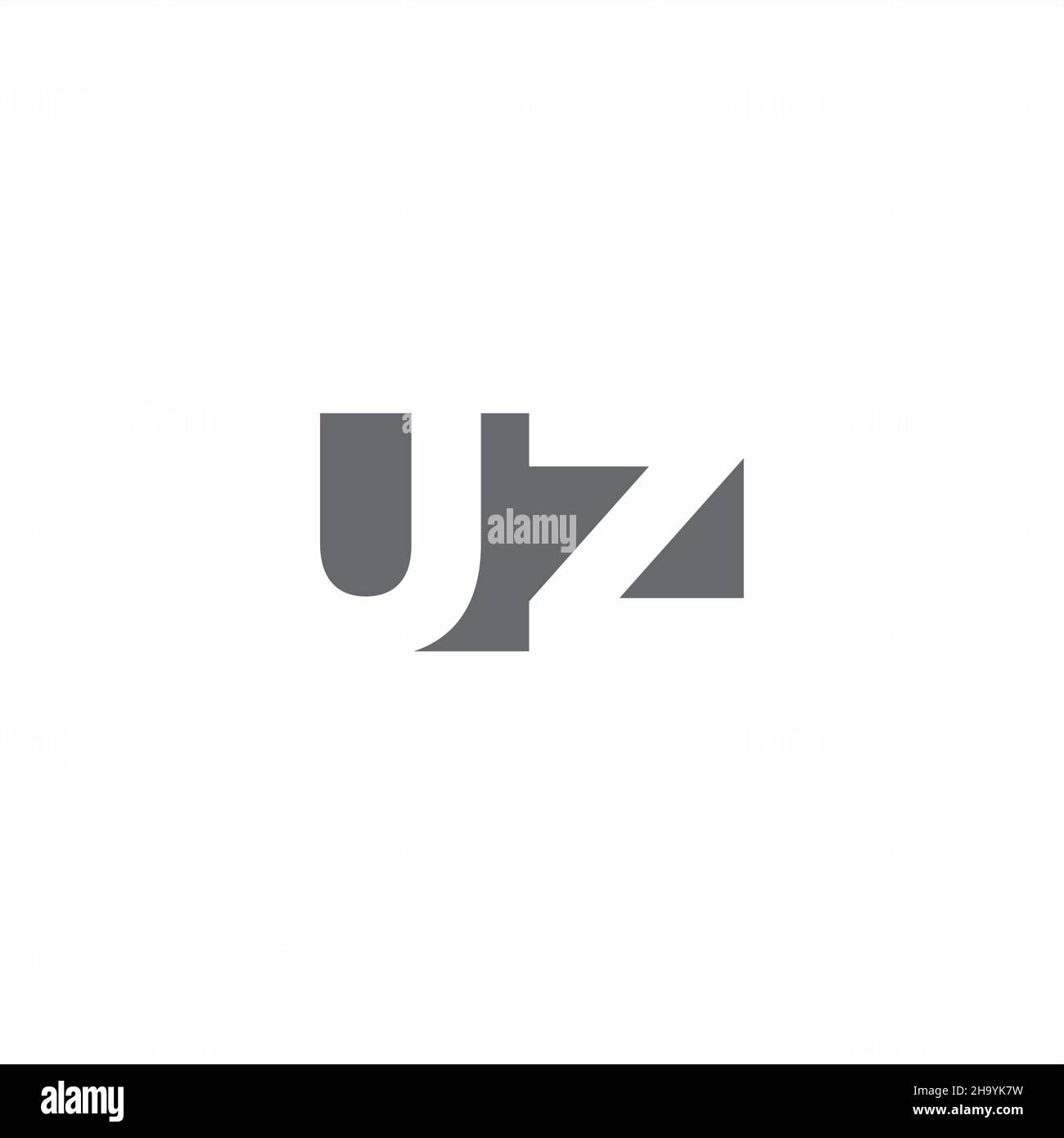 UZ Logo monogram with negative space style design template isolated on white background Stock Vector