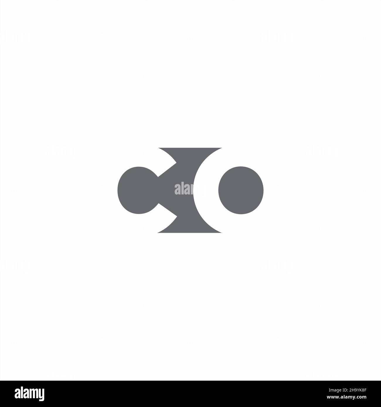 CO Logo monogram with negative space style design template isolated on white background Stock Vector