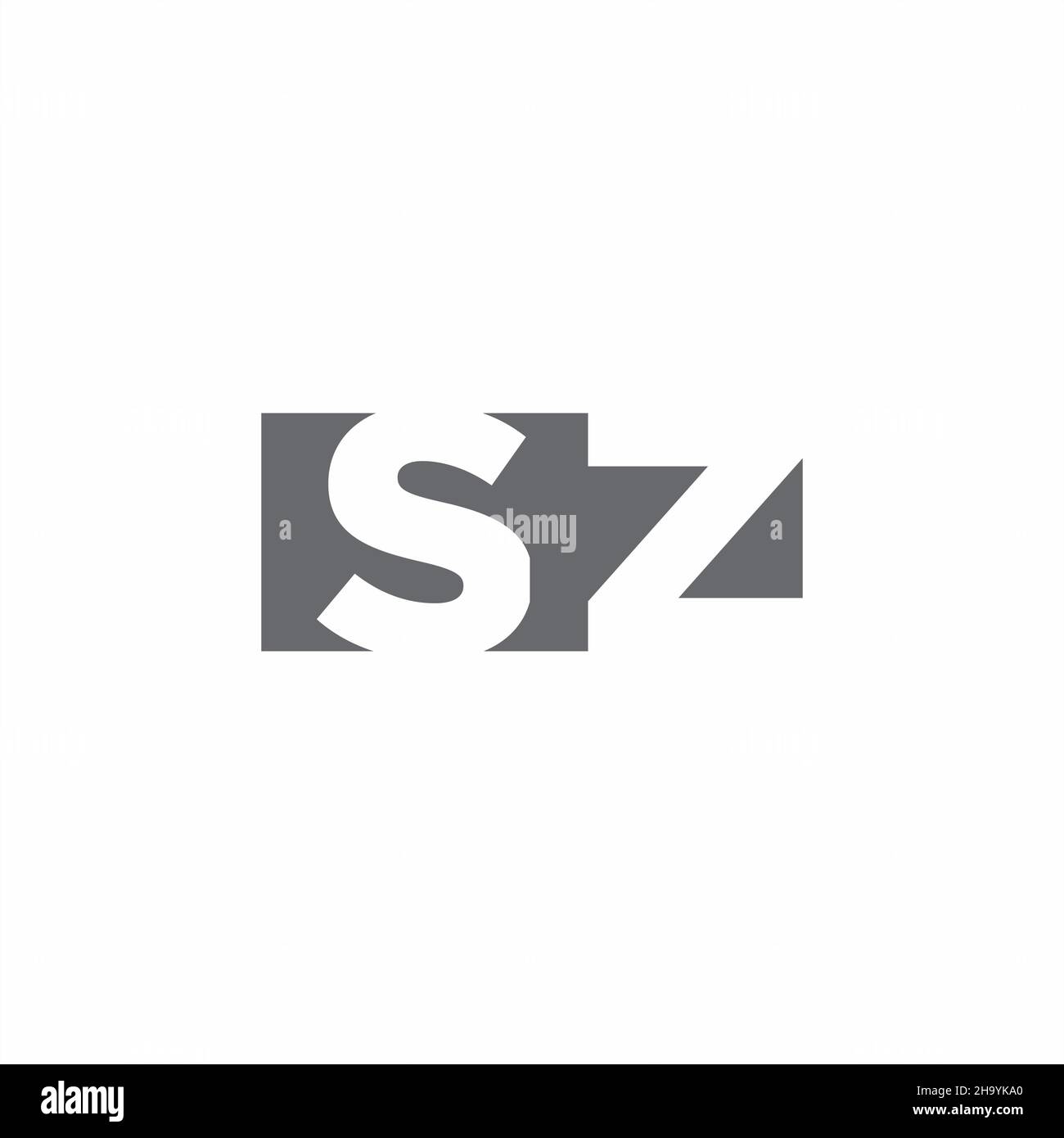 SZ Logo monogram with negative space style design template isolated on white background Stock Vector
