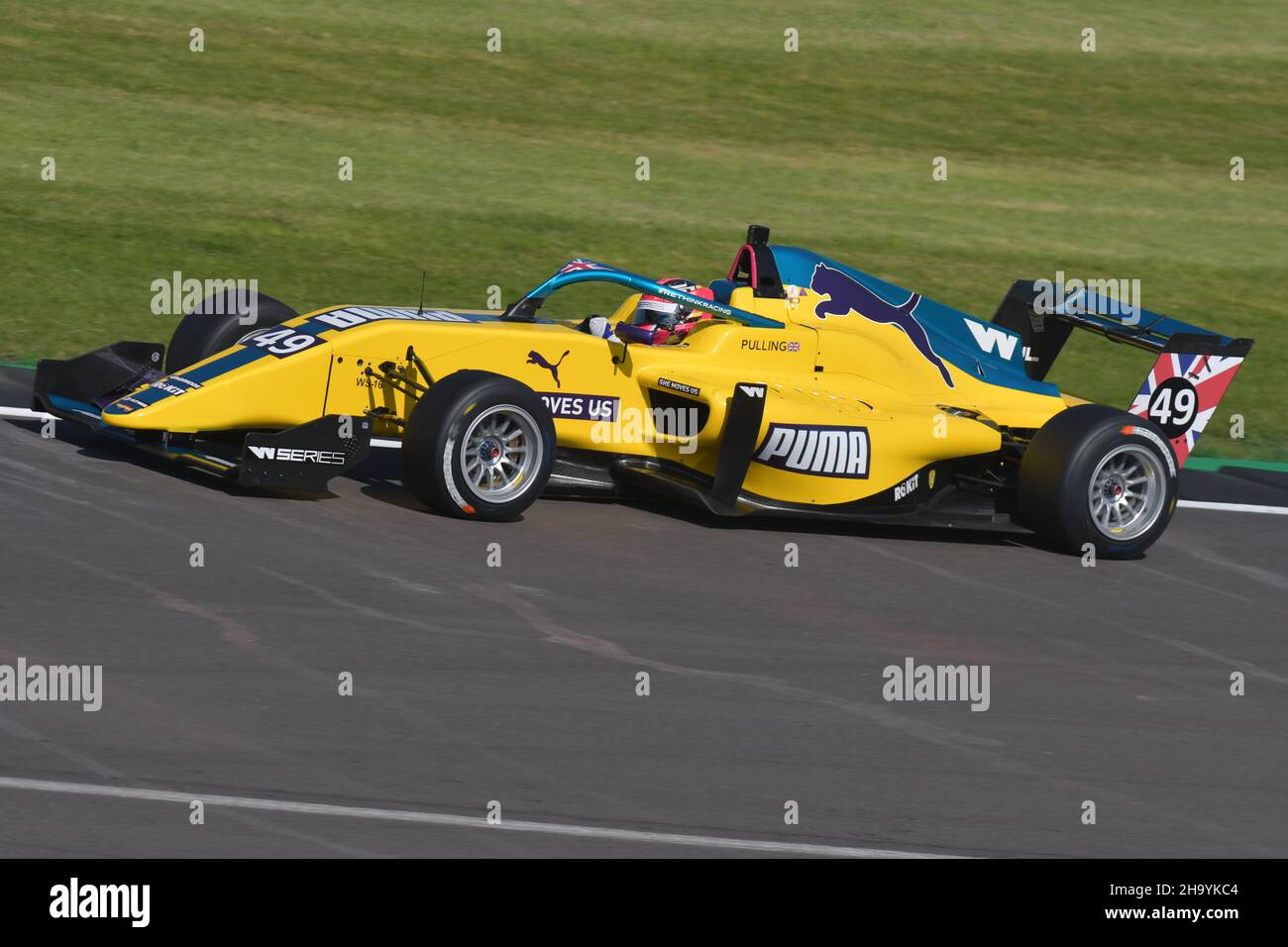 Abbi Pulling in the W Series British Grand Prix support race at Silverstone. Stock Photo