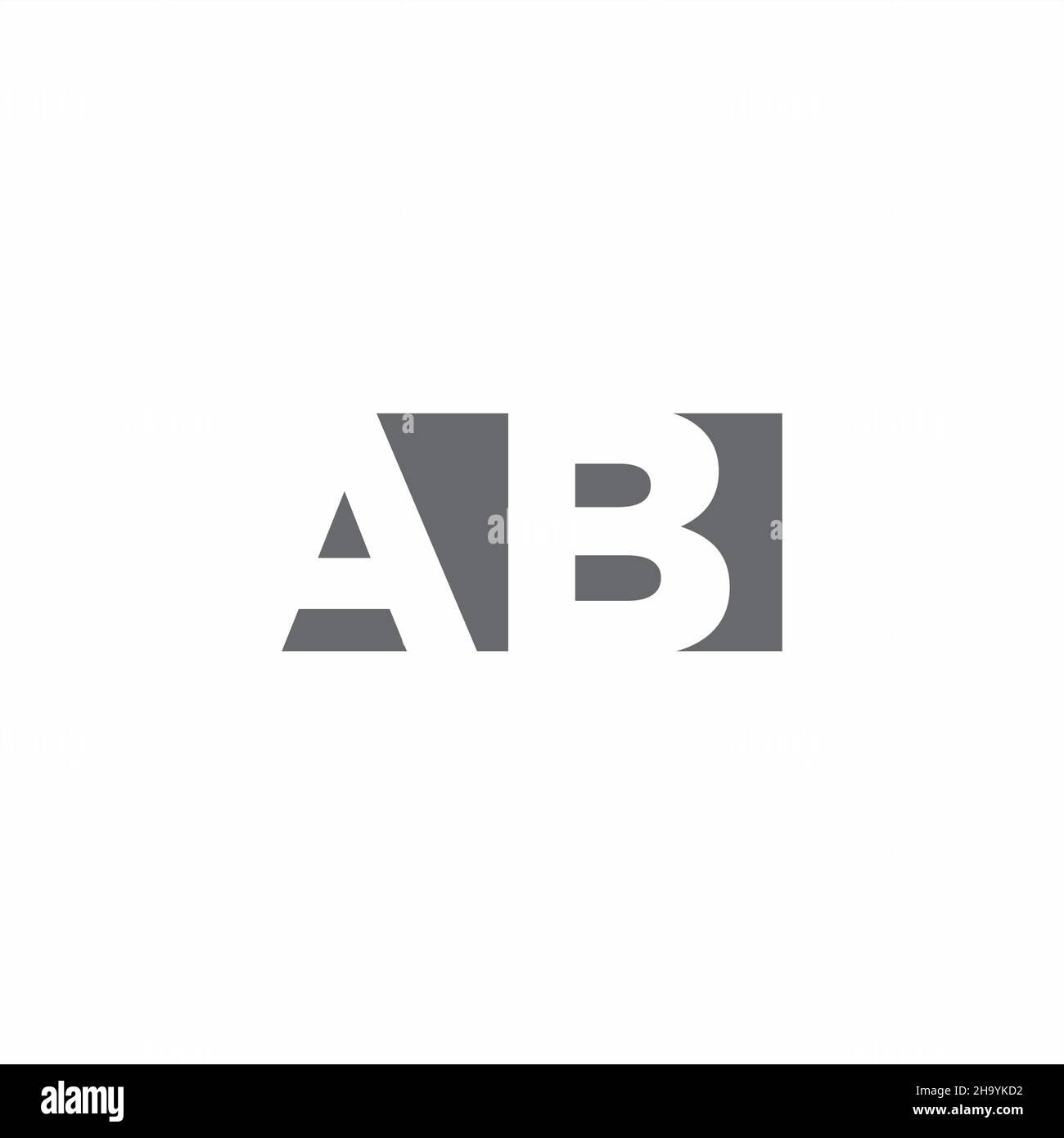 AB Logo monogram with negative space style design template isolated on white background Stock Vector