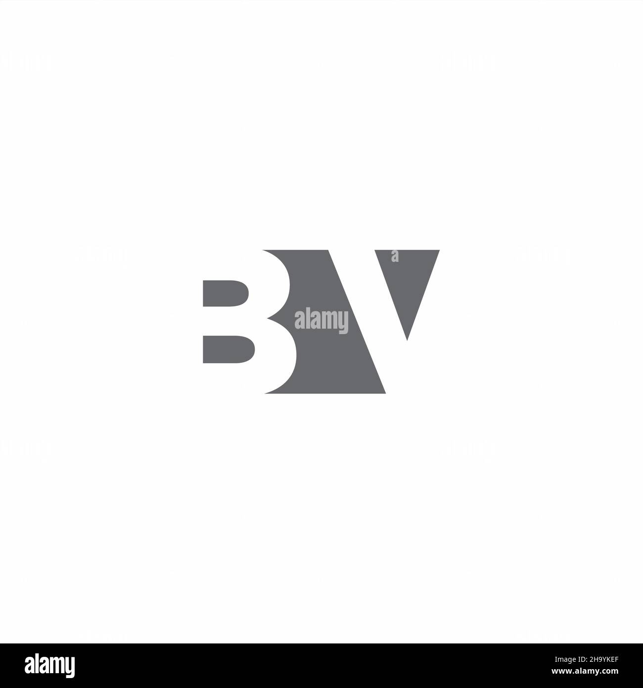 BV Logo monogram with negative space style design template isolated on white background Stock Vector