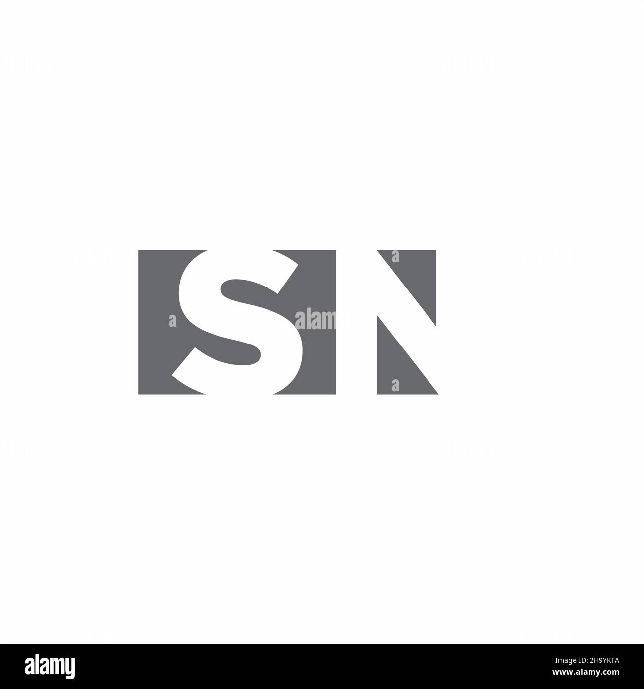 SN Logo monogram with negative space style design template isolated on white background Stock Vector